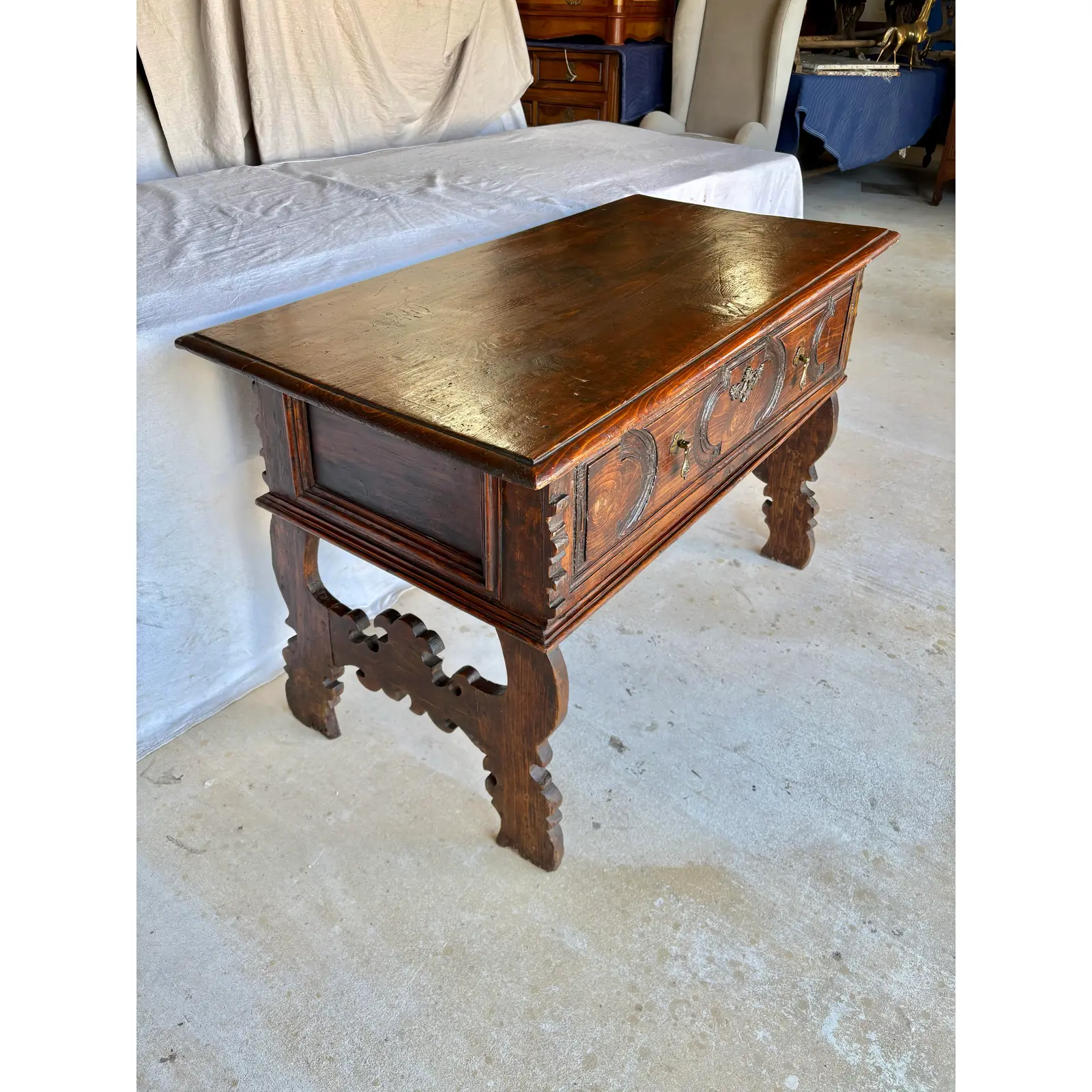 Late 19th Century Spanish Renaissance Revival Pine Side Table - Image 5