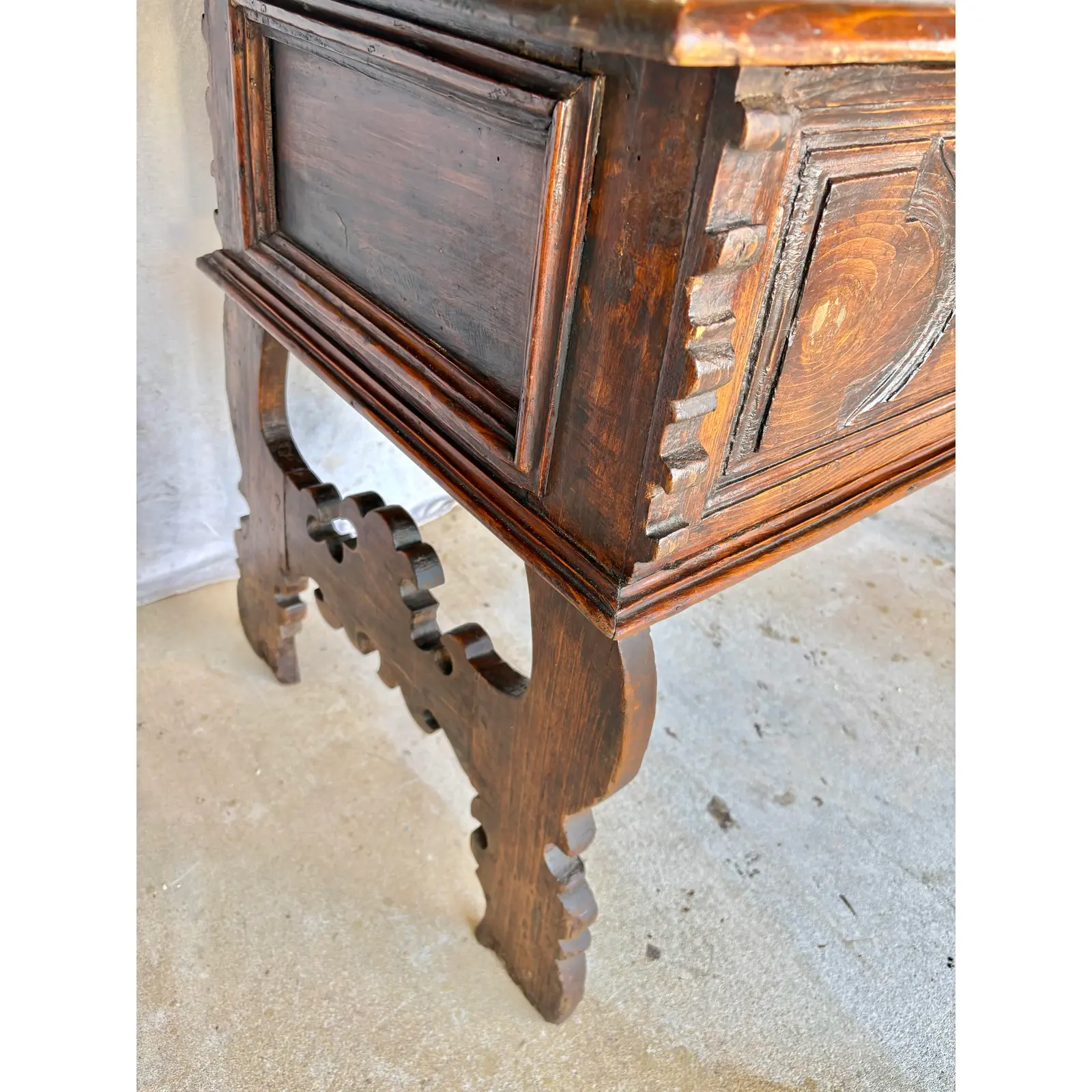 Late 19th Century Spanish Renaissance Revival Pine Side Table - Image 7