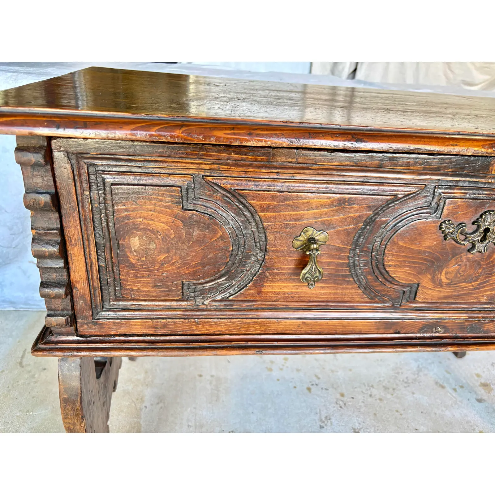 Late 19th Century Spanish Renaissance Revival Pine Side Table - Image 8