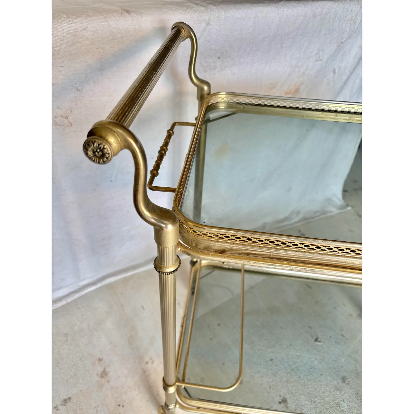 20th Century French Brass and Glass Bar Cart - Image 13