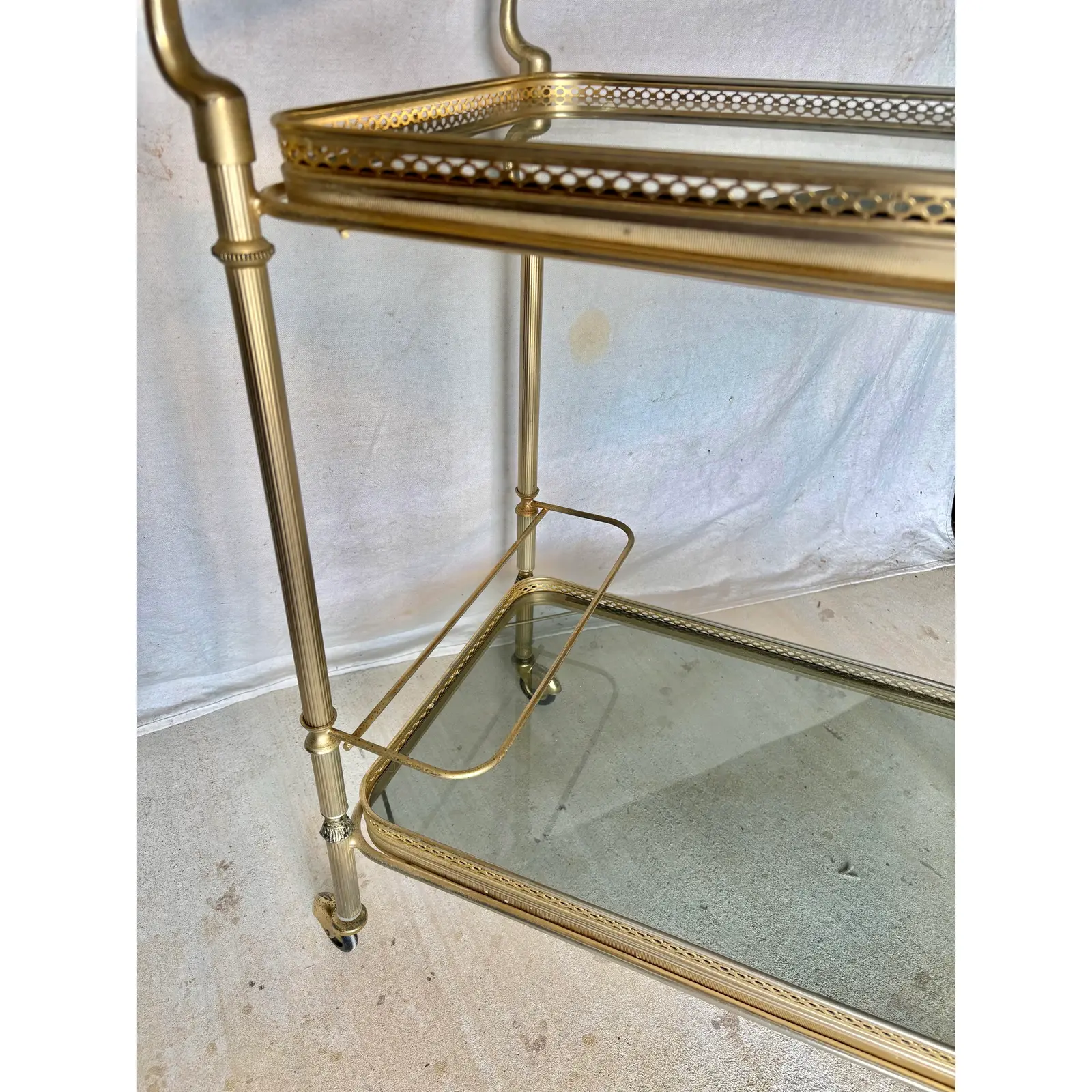 20th Century French Brass and Glass Bar Cart - Image 7