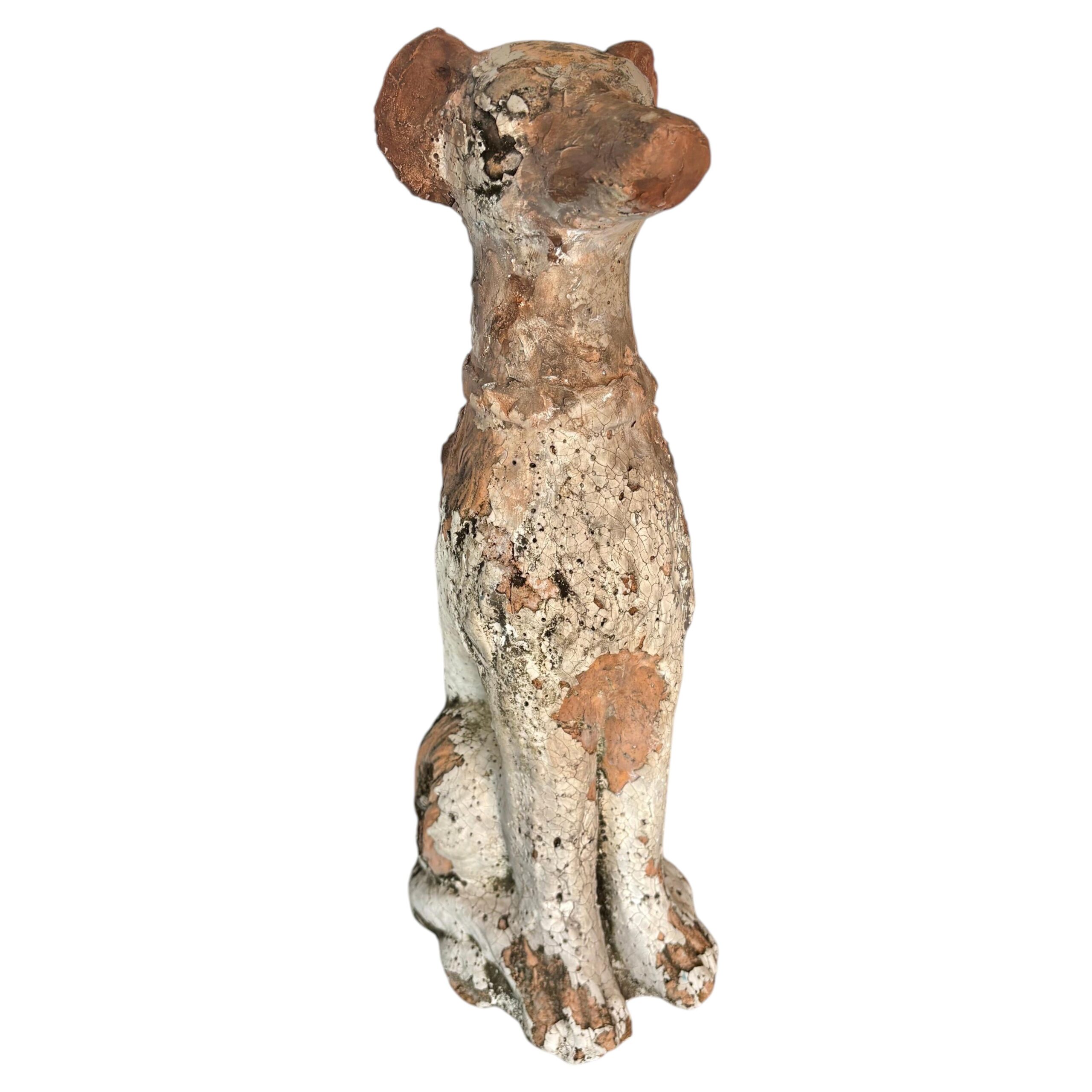 Early 20th Century Terracotta Dog Garden Statue
