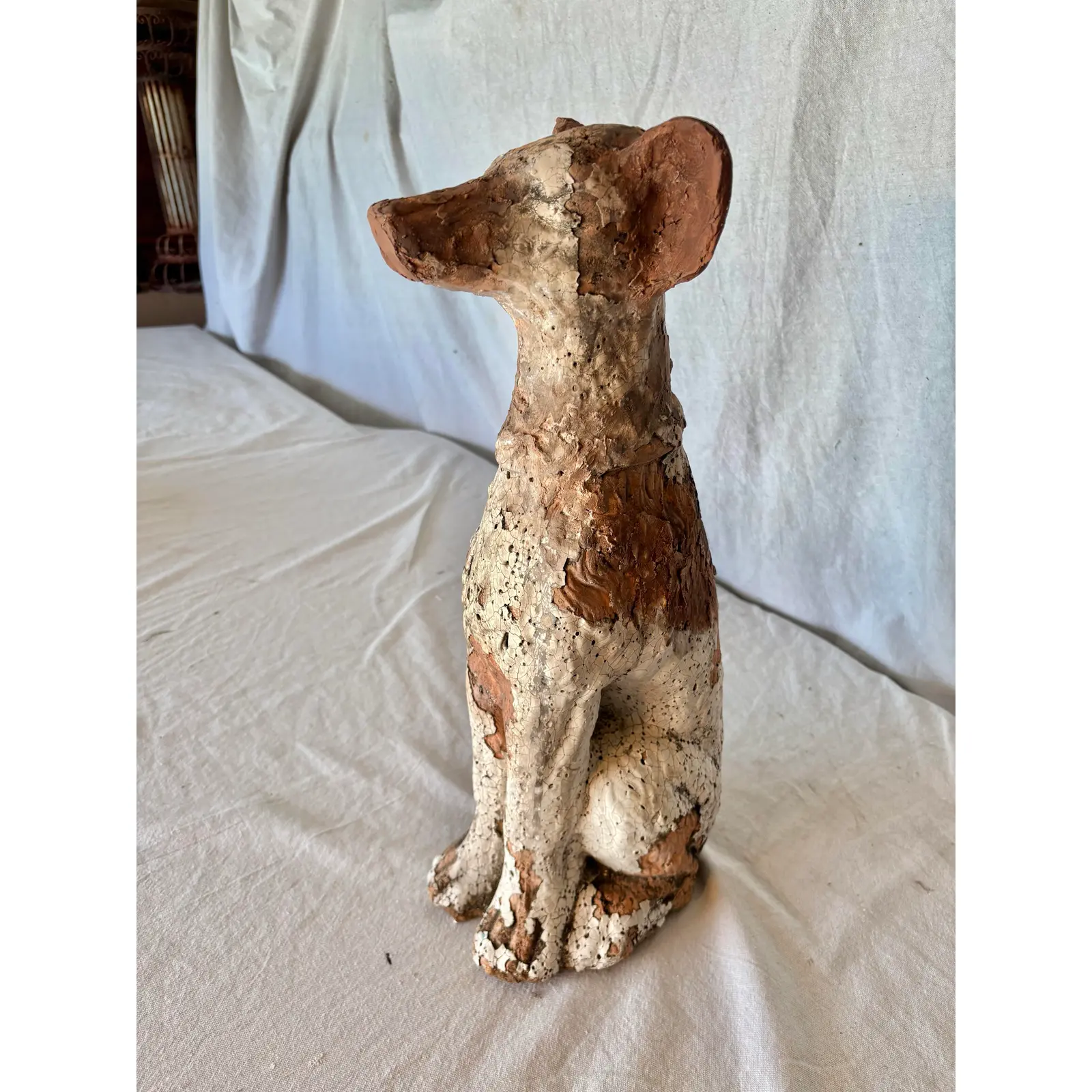 Early 20th Century Terracotta Dog Garden Statue - Image 10