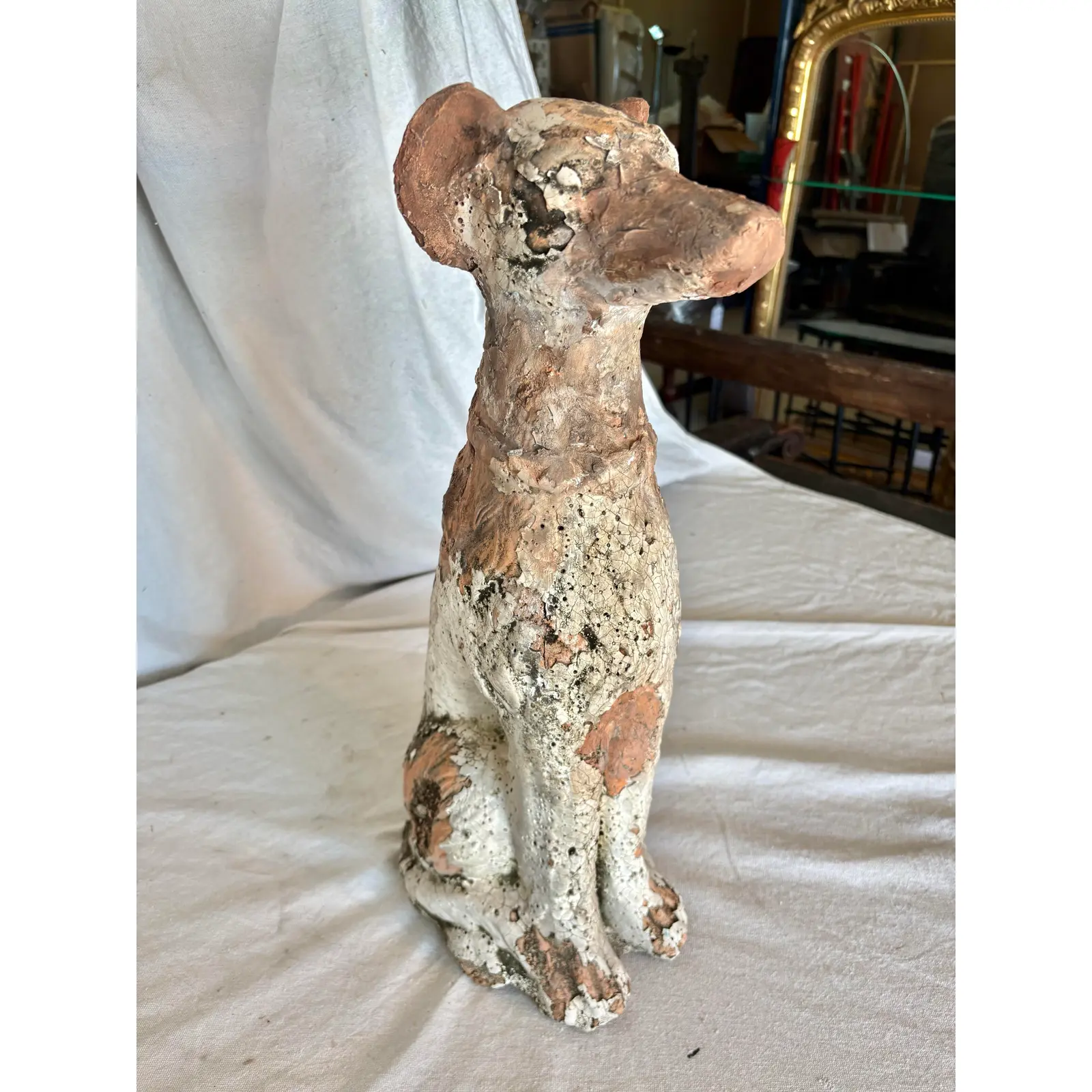 Early 20th Century Terracotta Dog Garden Statue - Image 3