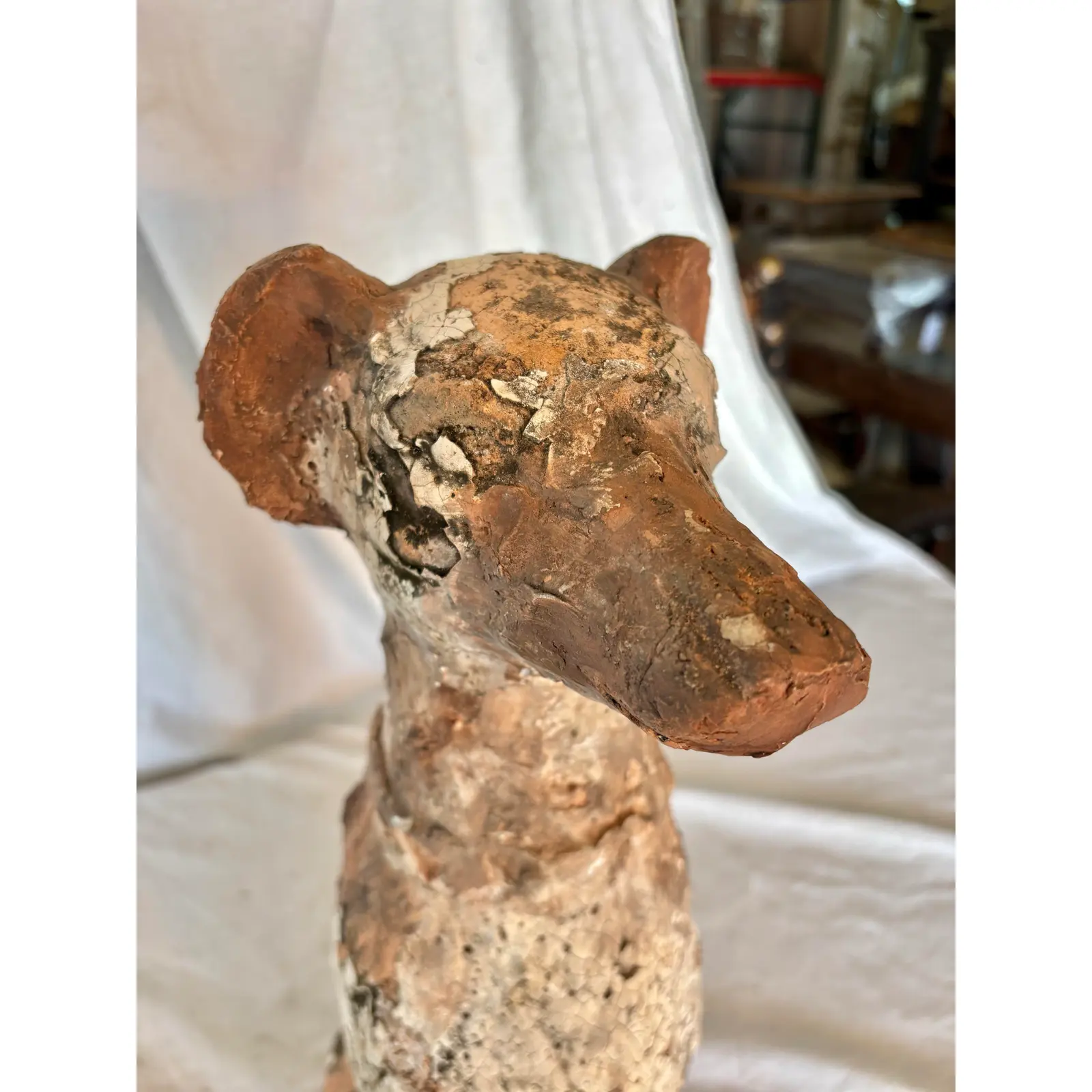 Early 20th Century Terracotta Dog Garden Statue - Image 9