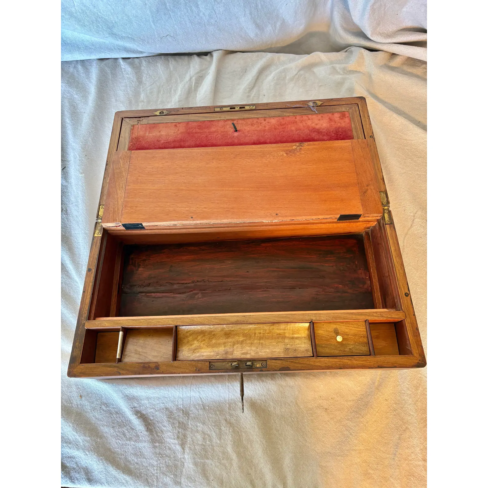 19th Century English Walnut Tunbridge Ware Writing Box - Image 10