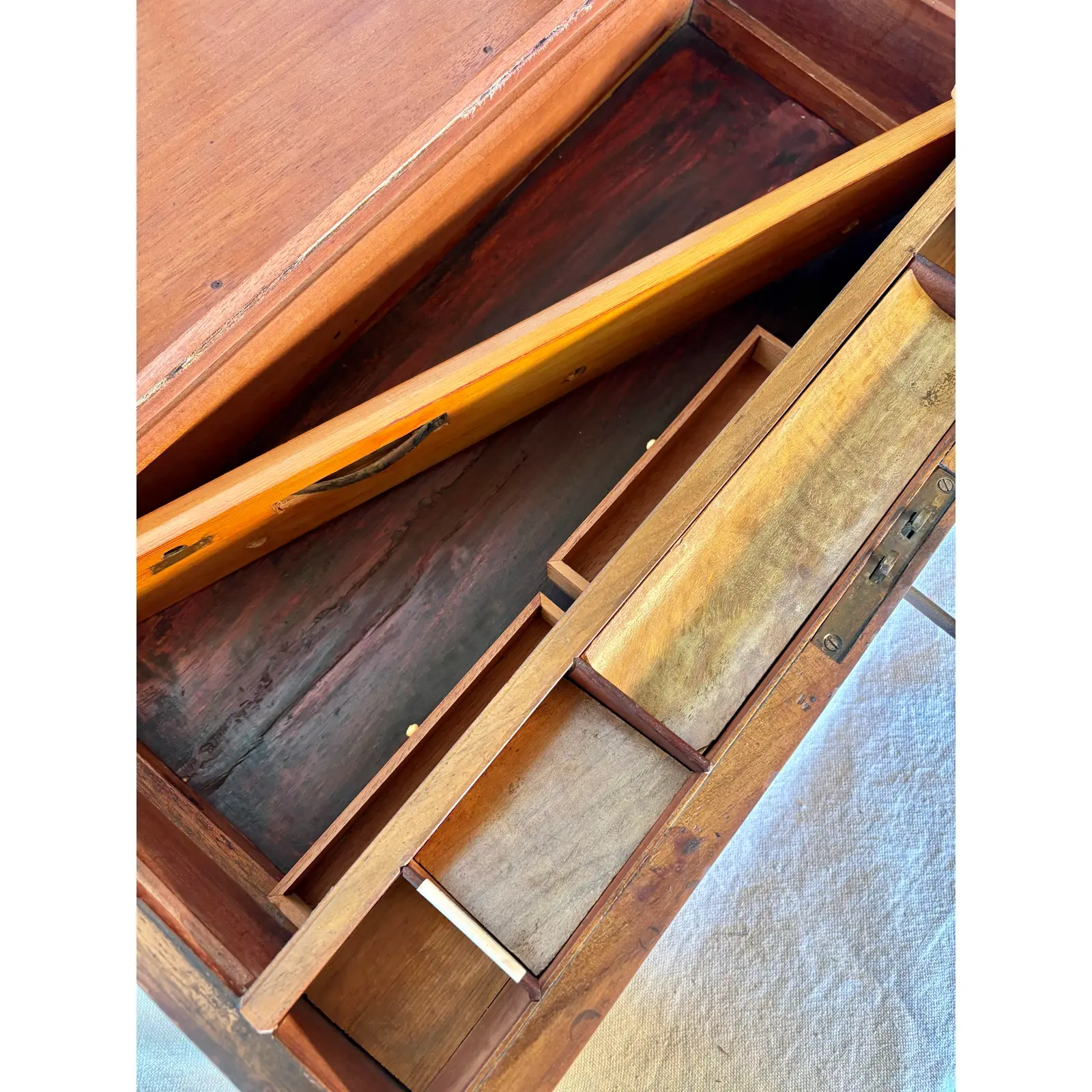 19th Century English Walnut Tunbridge Ware Writing Box - Image 11