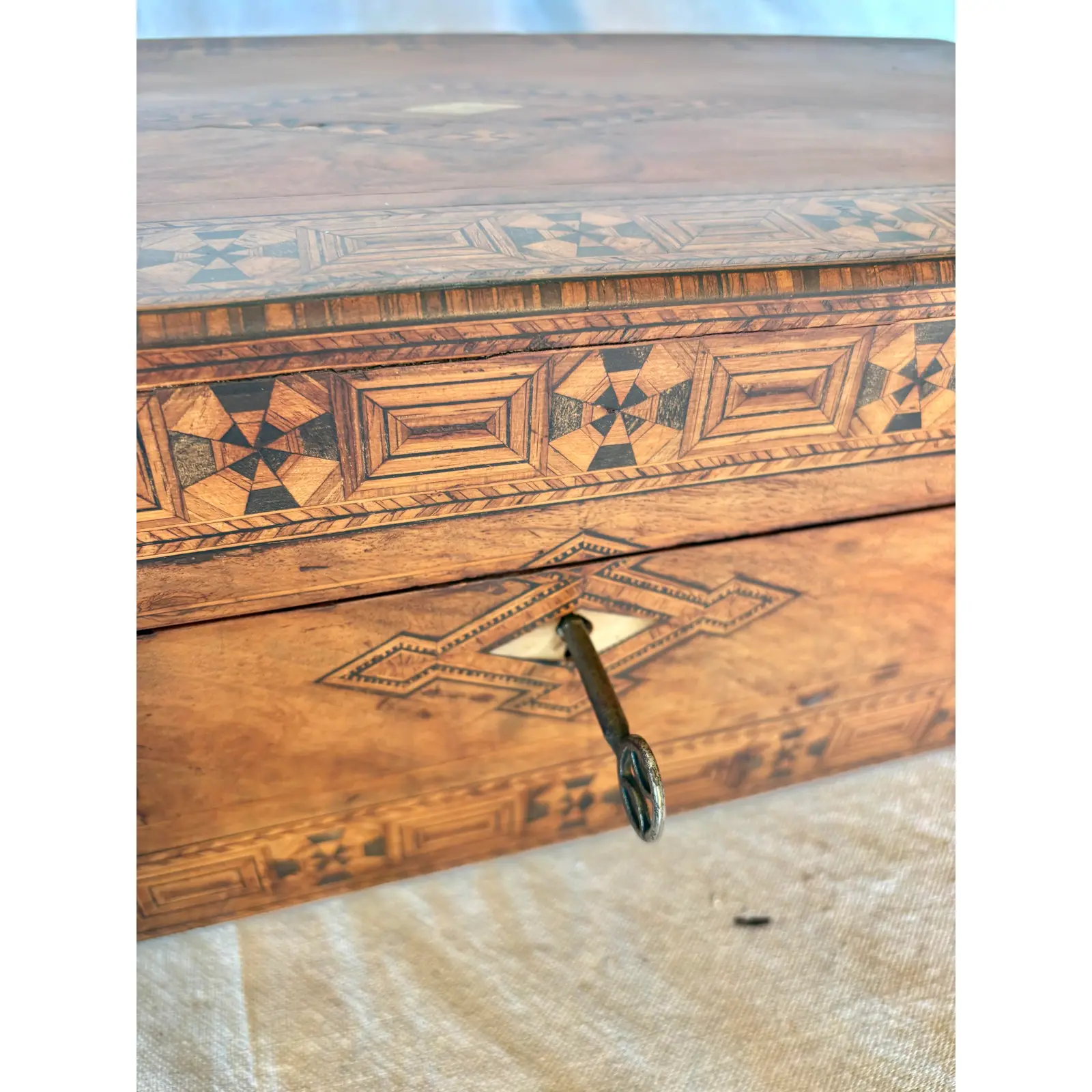 19th Century English Walnut Tunbridge Ware Writing Box - Image 6