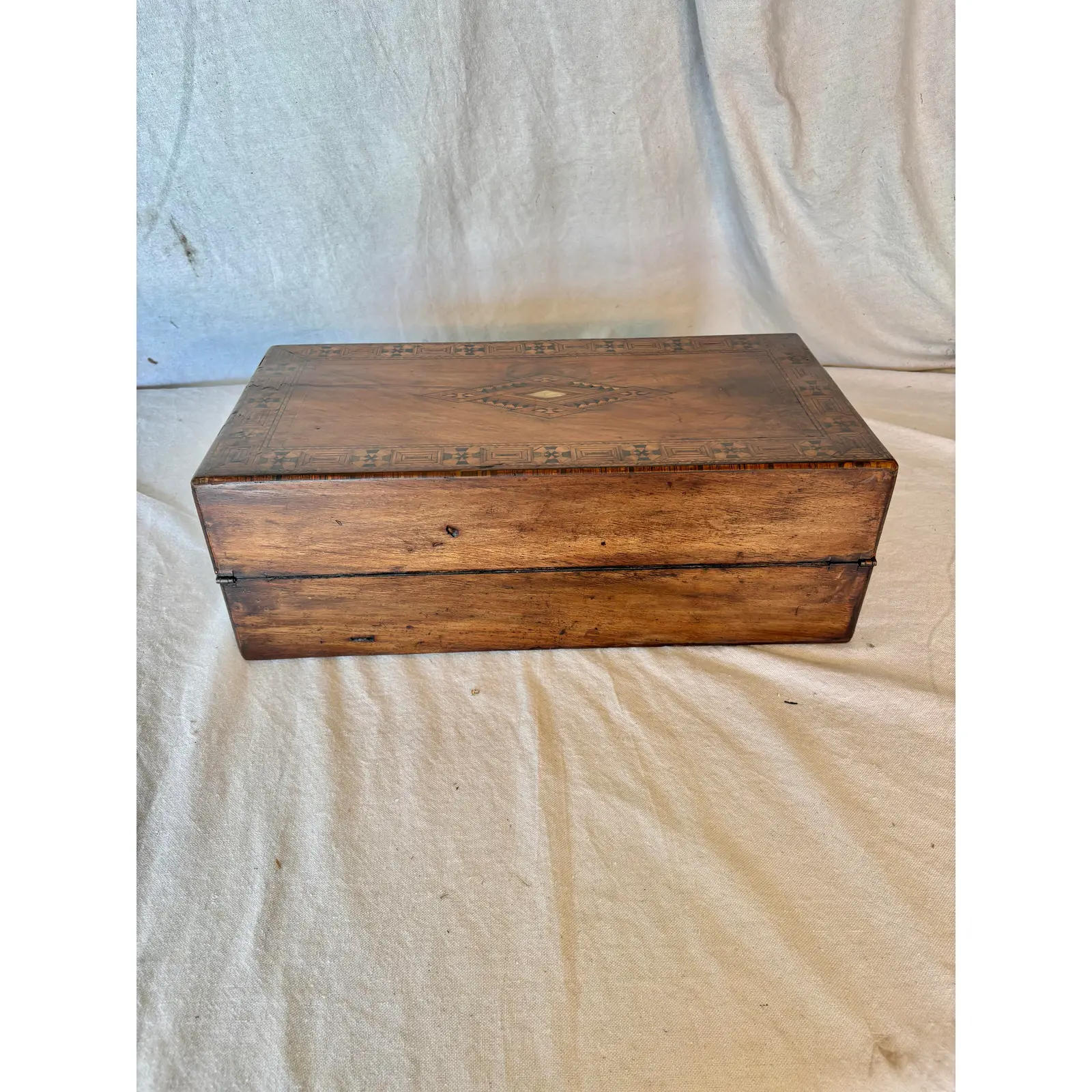 19th Century English Walnut Tunbridge Ware Writing Box - Image 7