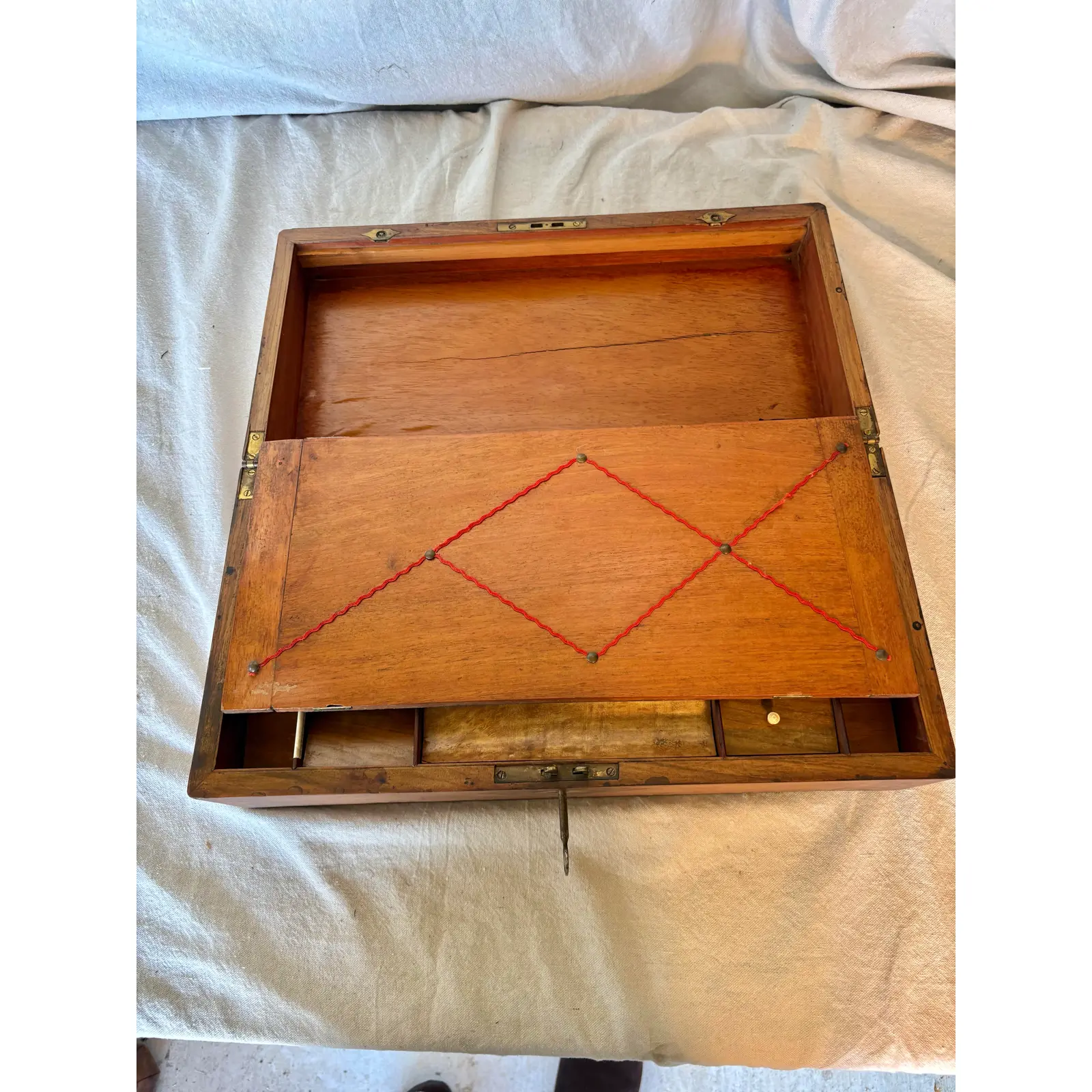 19th Century English Walnut Tunbridge Ware Writing Box - Image 9
