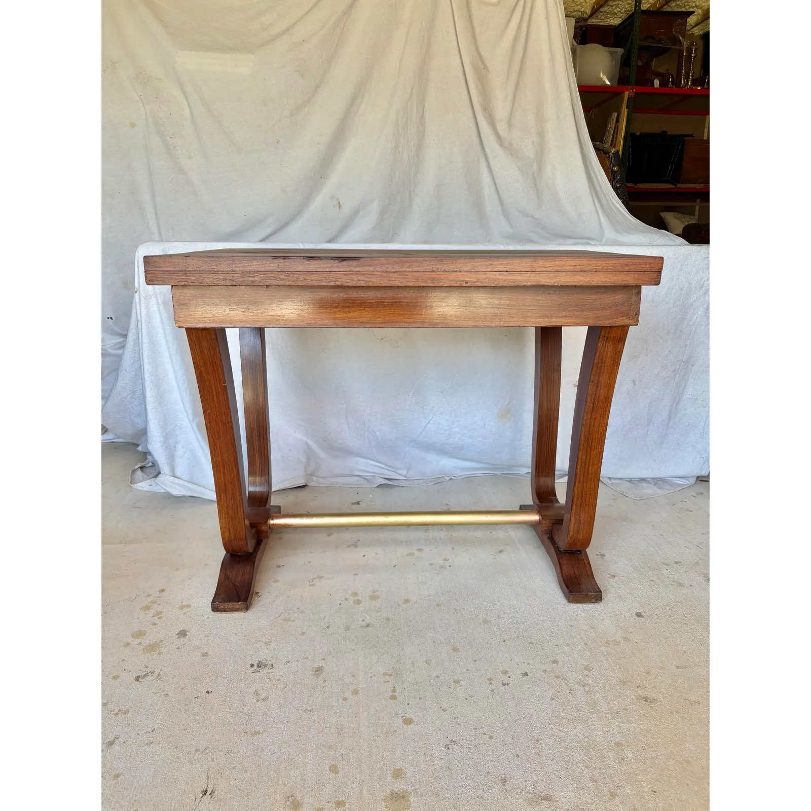 Early 20th Century French Walnut Art Deco Swivel Top Table - Image 3