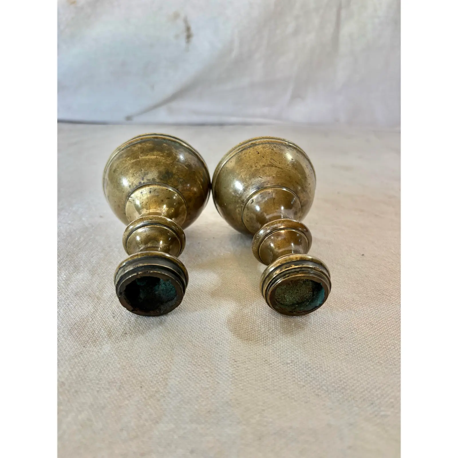 19th Century Large Brass Orb Finials - A Pair - Image 10