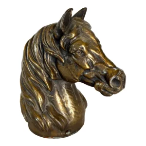 20th Century Brass Horse Bust Sculpture