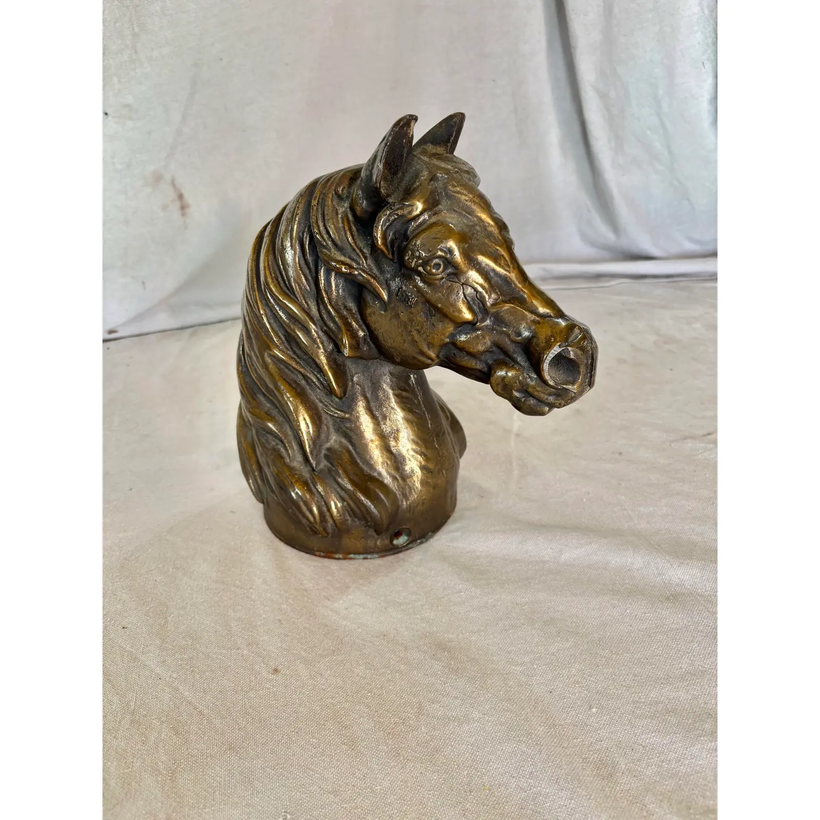 20th Century Brass Horse Bust Sculpture - Image 2