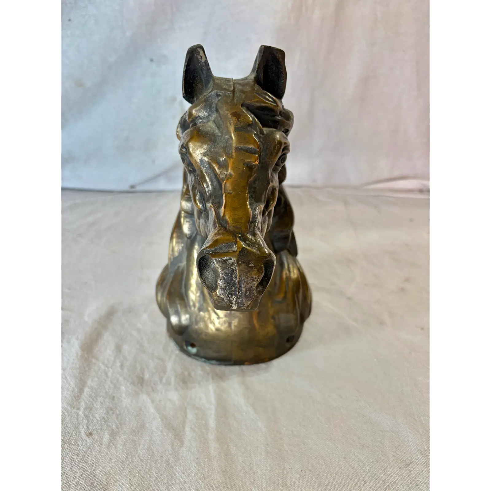20th Century Brass Horse Bust Sculpture - Image 5