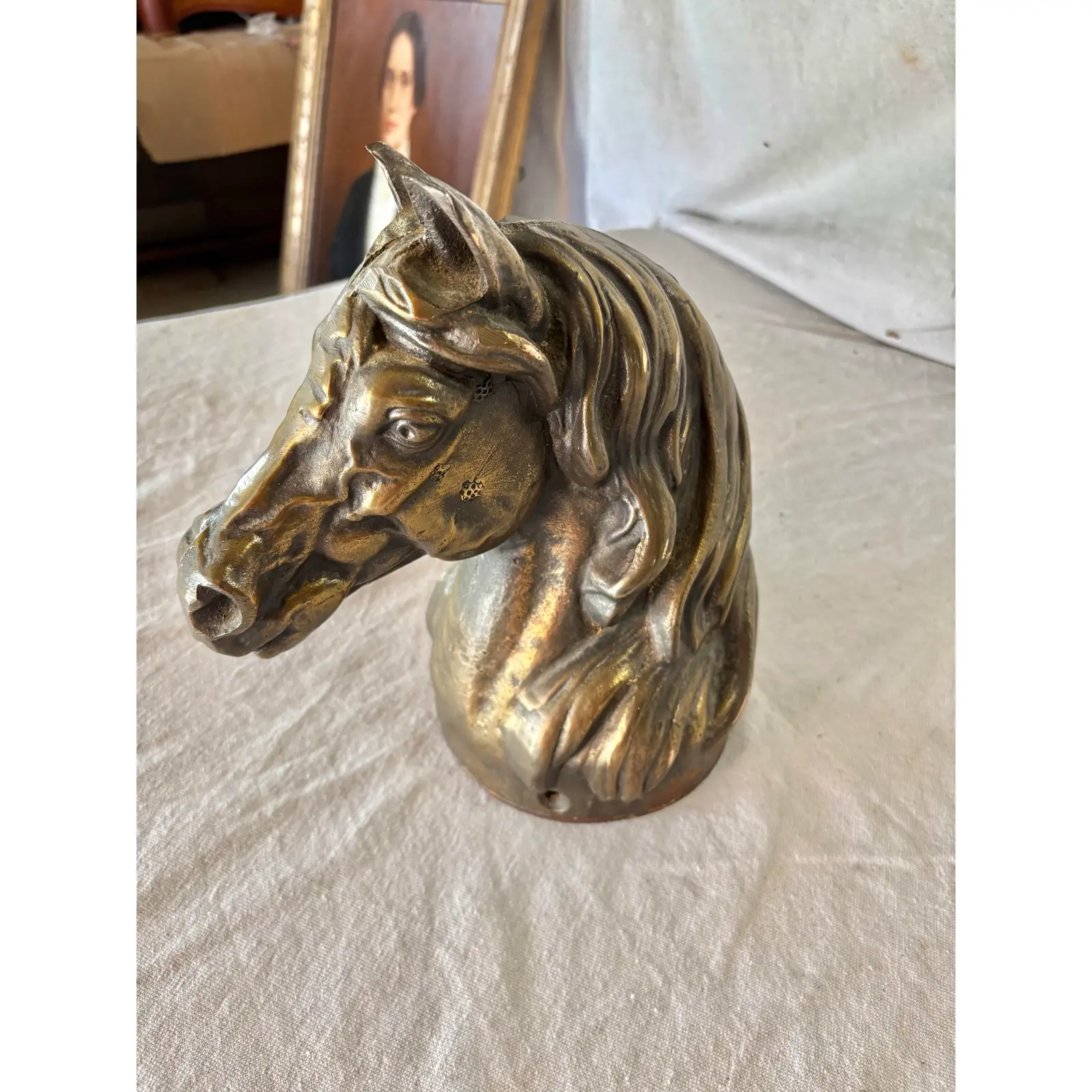 20th Century Brass Horse Bust Sculpture - Image 6