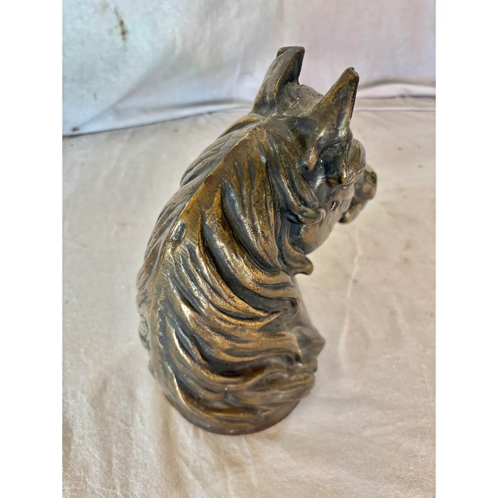 20th Century Brass Horse Bust Sculpture - Image 9