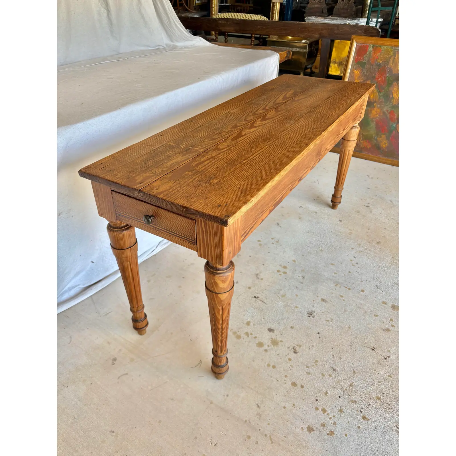 Late 19th Century French Pine Console Table - Image 4