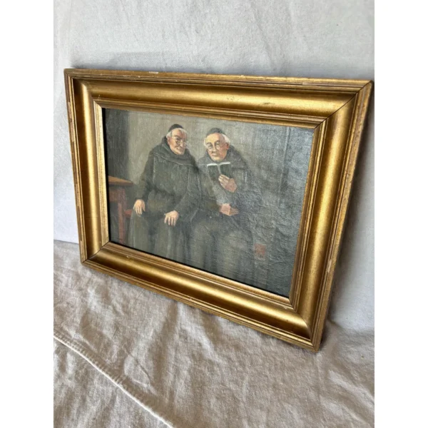 19th Century Monks Oil on Canvas Painting – Leighton Hale Antiques