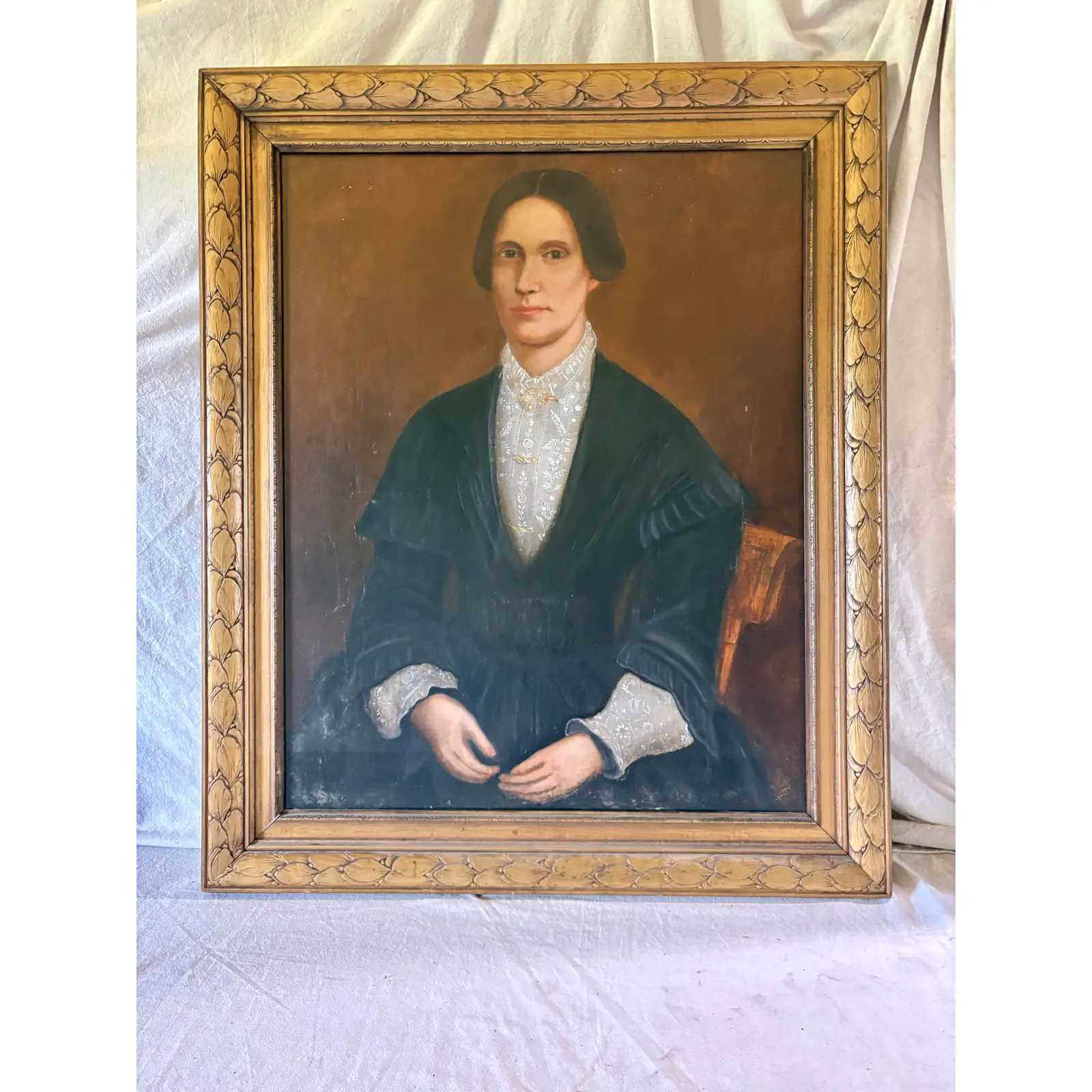 Late 19th Century French Oil on Canvas Portrait of a Woman - Image 2
