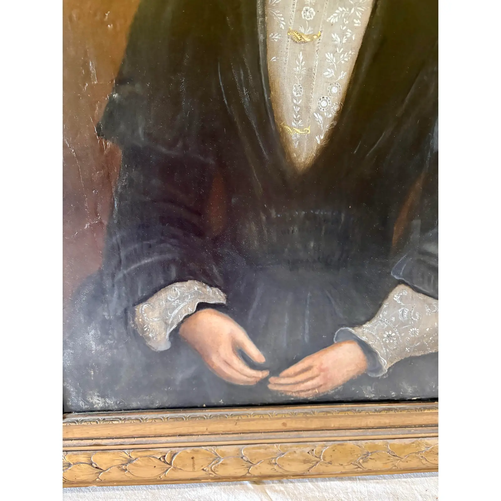 Late 19th Century French Oil on Canvas Portrait of a Woman - Image 7
