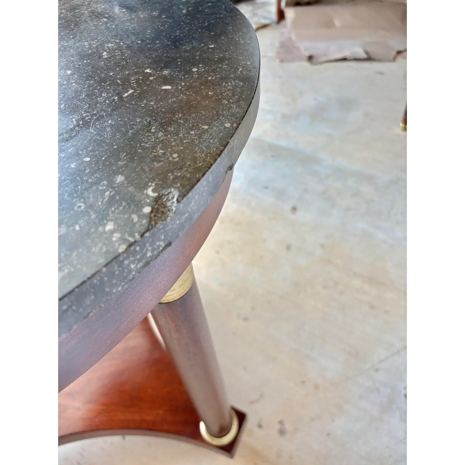 Early 20th Century French Walnut Empire Style Side Table - Image 12