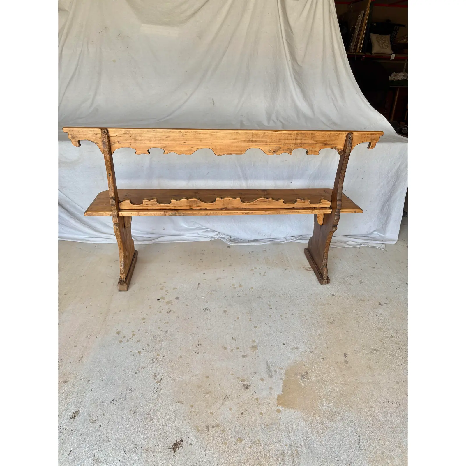 19th Century Italian Pine Frattino Design Bench - Image 12