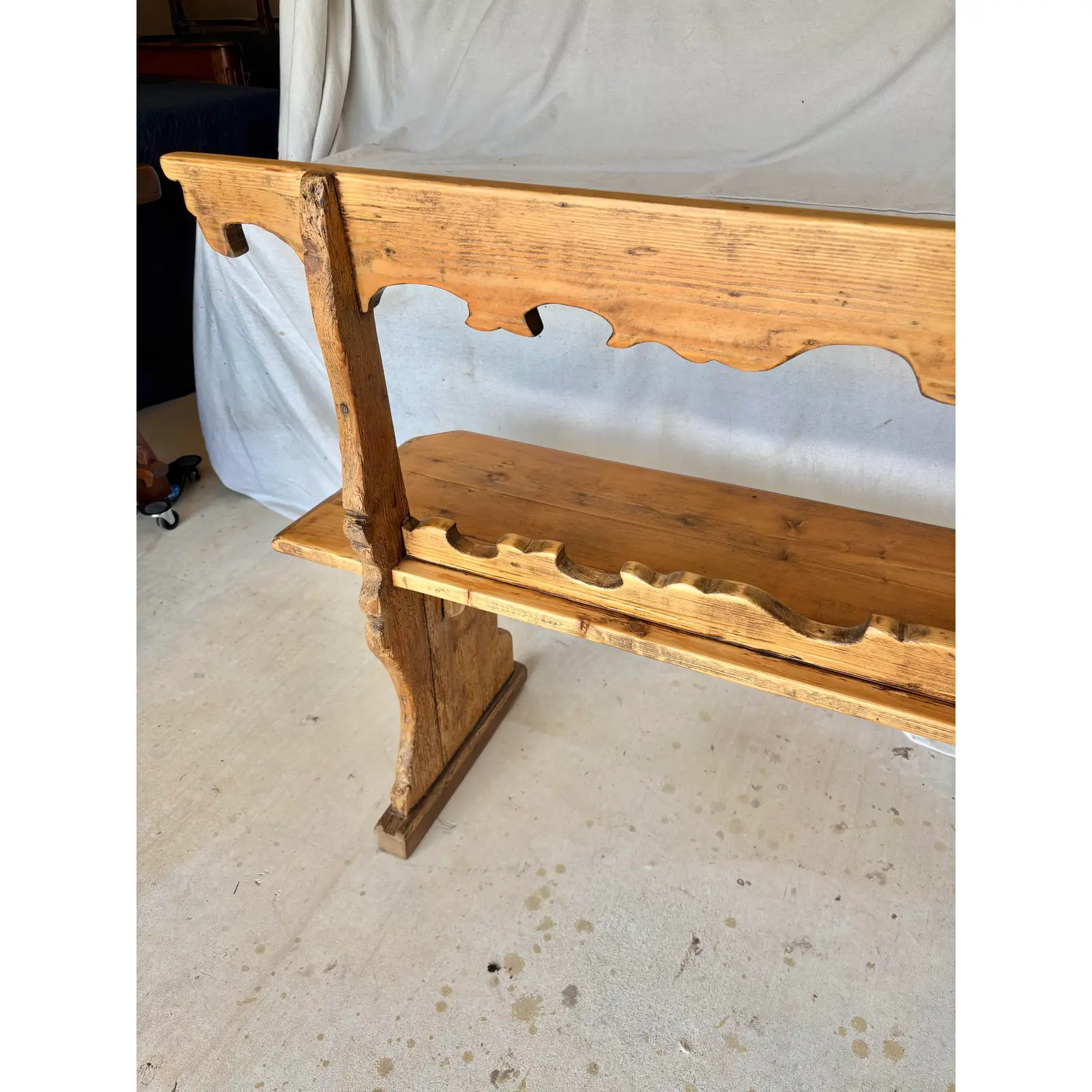 19th Century Italian Pine Frattino Design Bench - Image 13