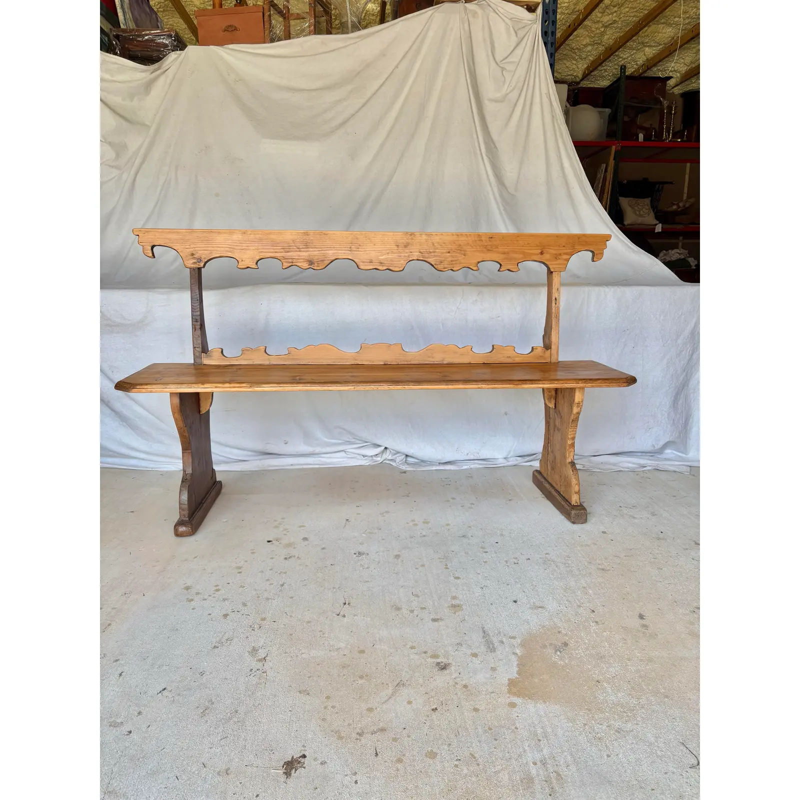 19th Century Italian Pine Frattino Design Bench - Image 3