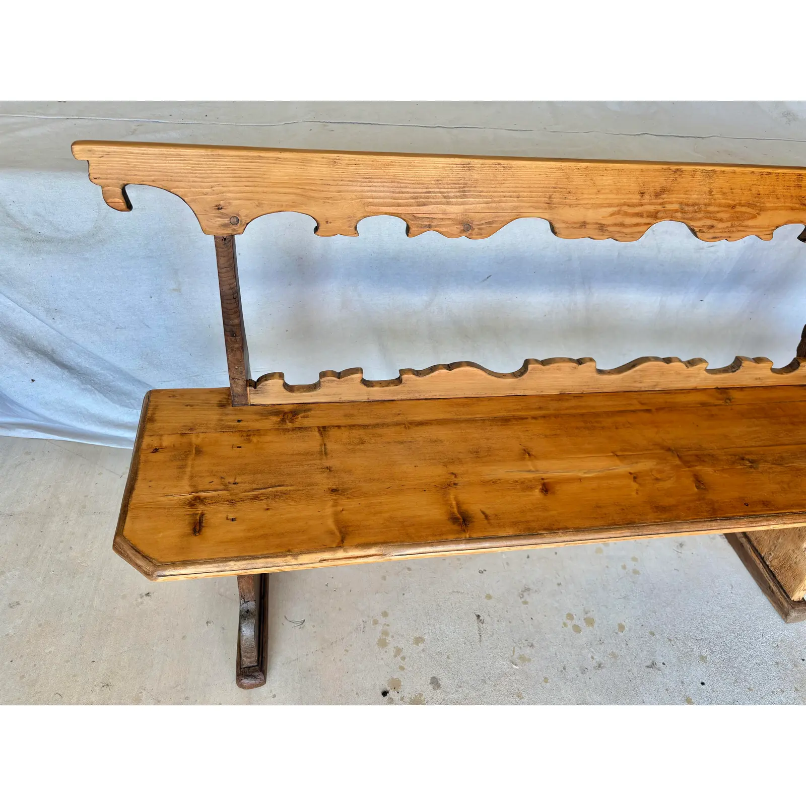 19th Century Italian Pine Frattino Design Bench - Image 7