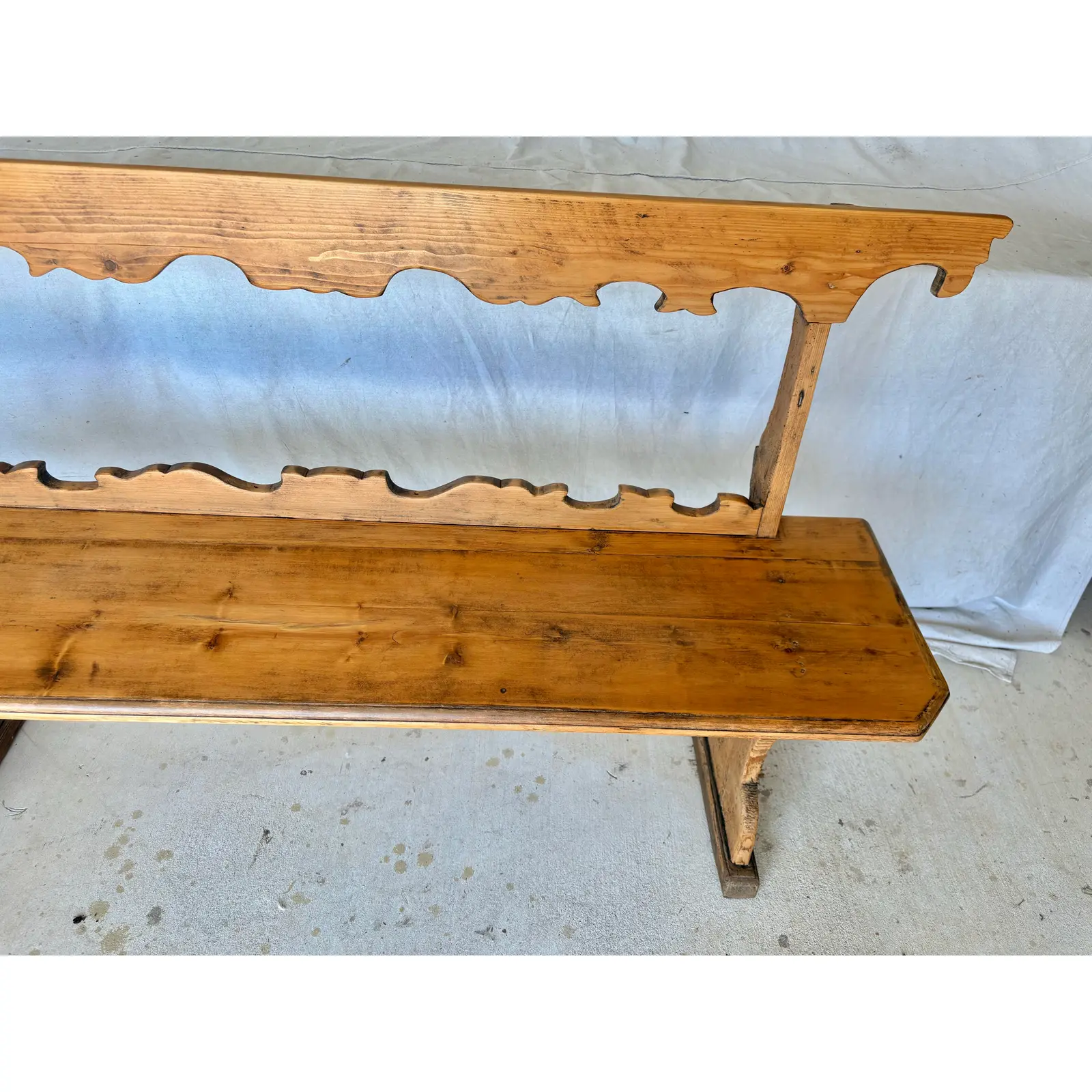 19th Century Italian Pine Frattino Design Bench - Image 8