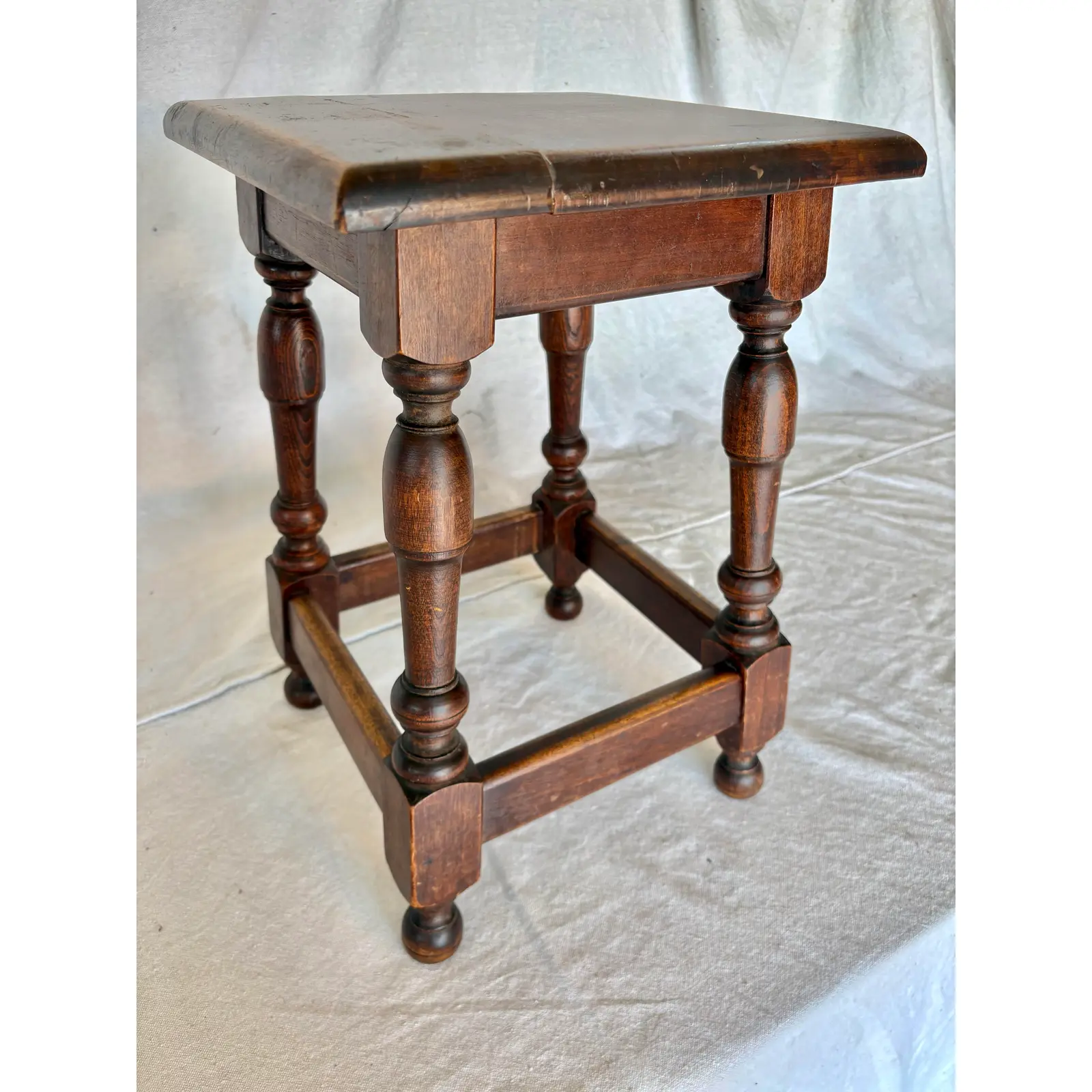 Early 20th Century French Walnut Stool - Image 2