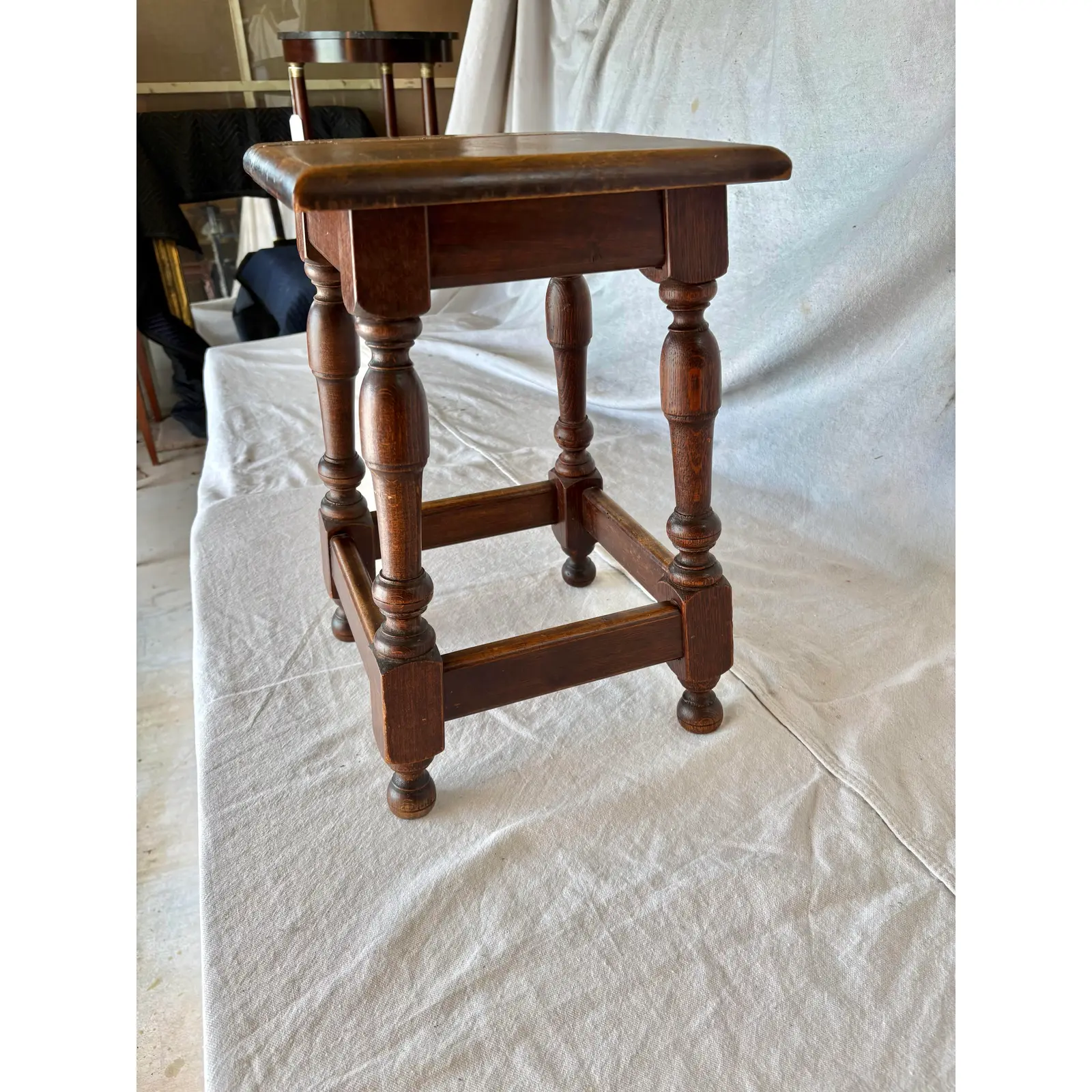 Early 20th Century French Walnut Stool - Image 5