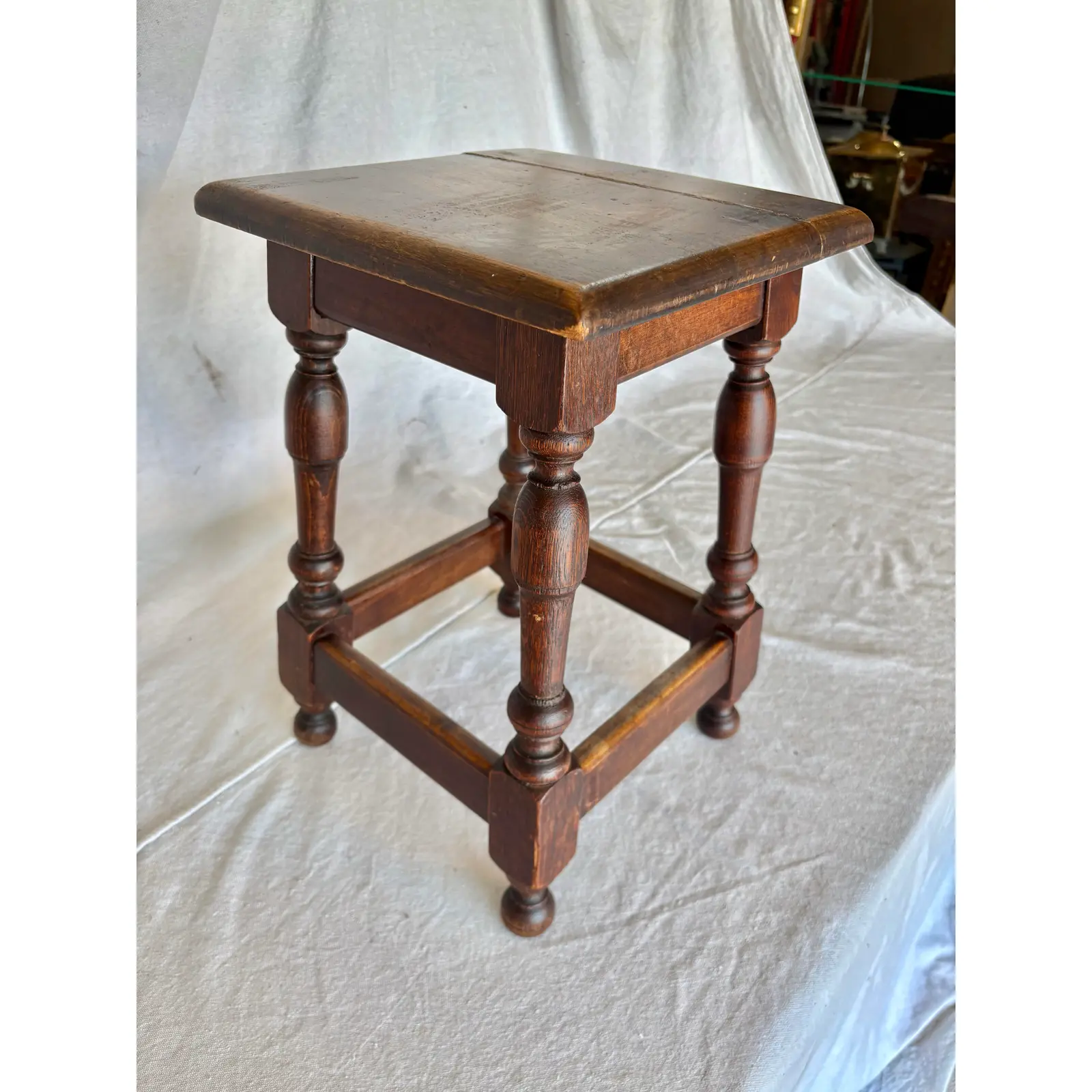 Early 20th Century French Walnut Stool - Image 7