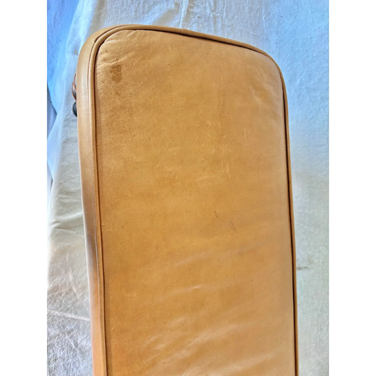 20th Century Leather Upholstered Bench - Image 10