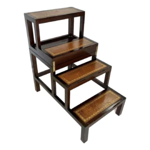 20th Century English Walnut Metamorphic Library Steps Side Table