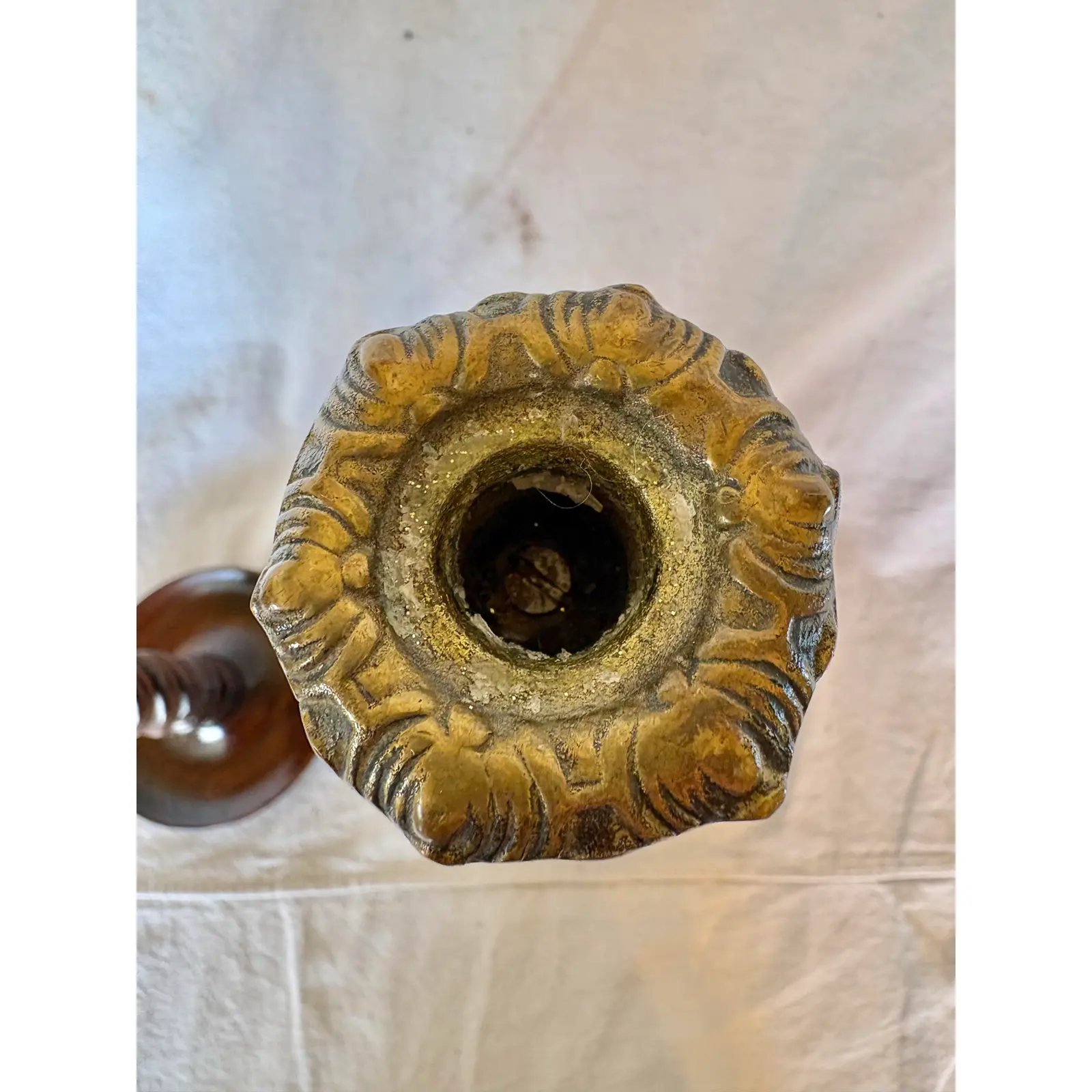 19th Century English Oak Open Barley Twist Candlesticks - A Pair - Image 11