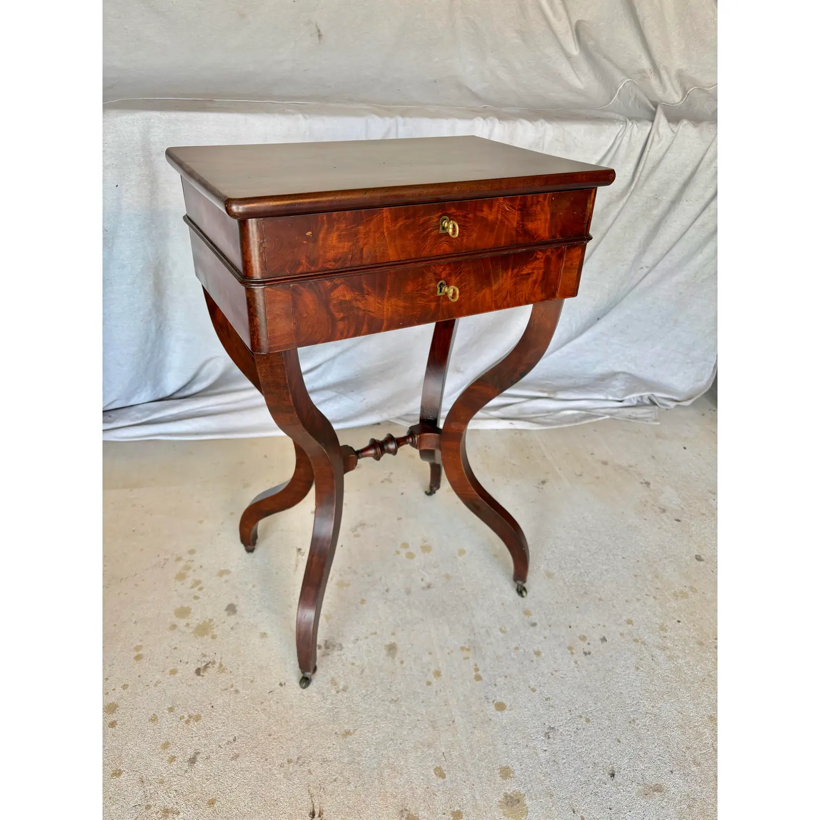 19th Century French Walnut Writing Work Table - Image 2
