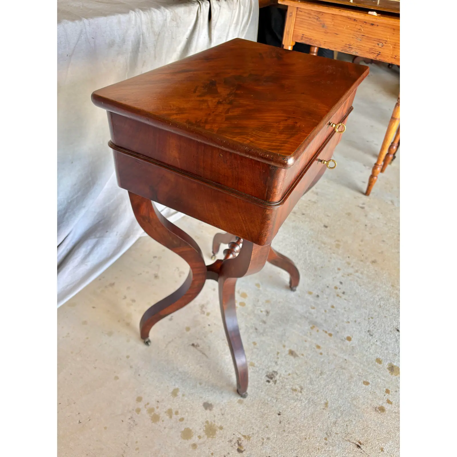 19th Century French Walnut Writing Work Table - Image 3
