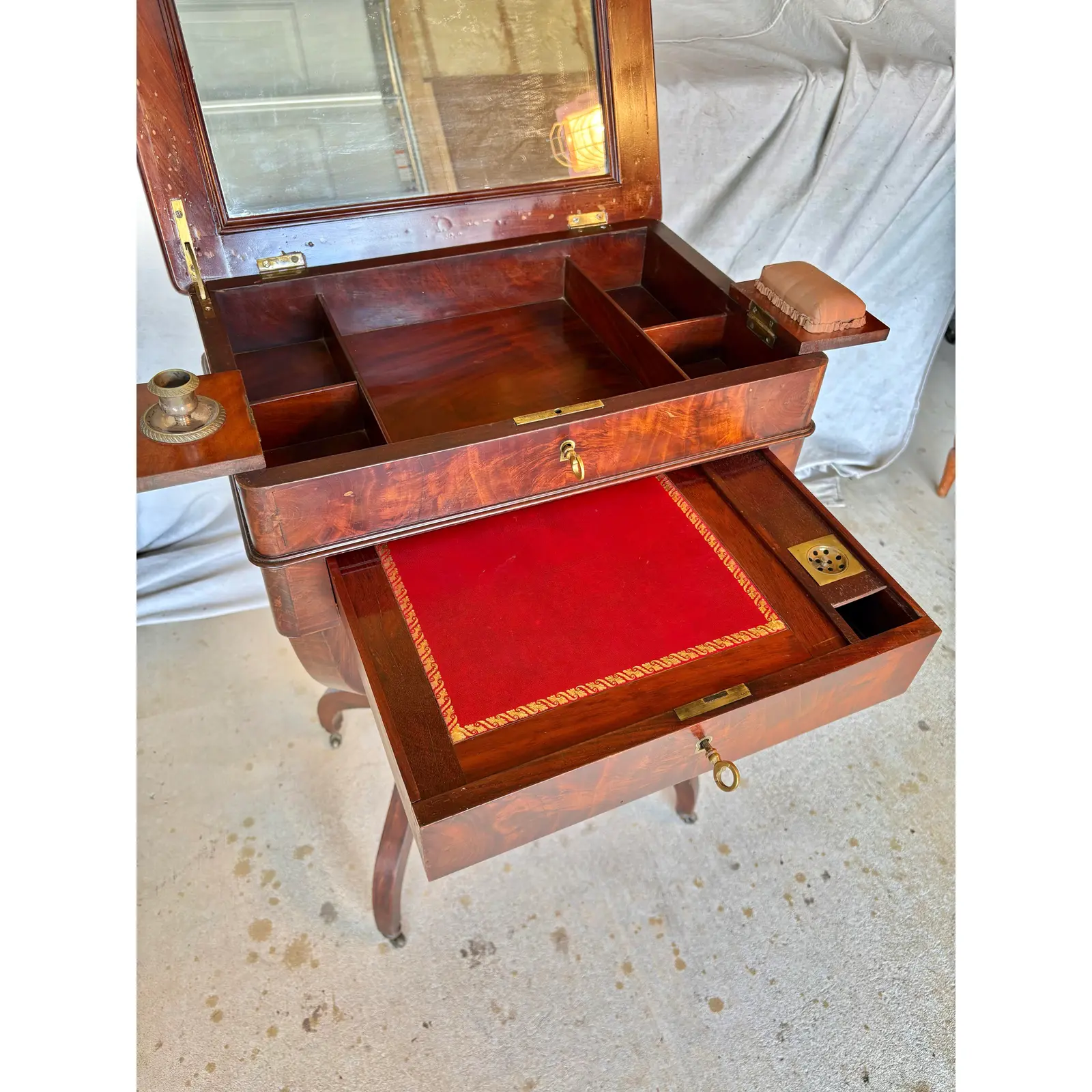 19th Century French Walnut Writing Work Table - Image 4