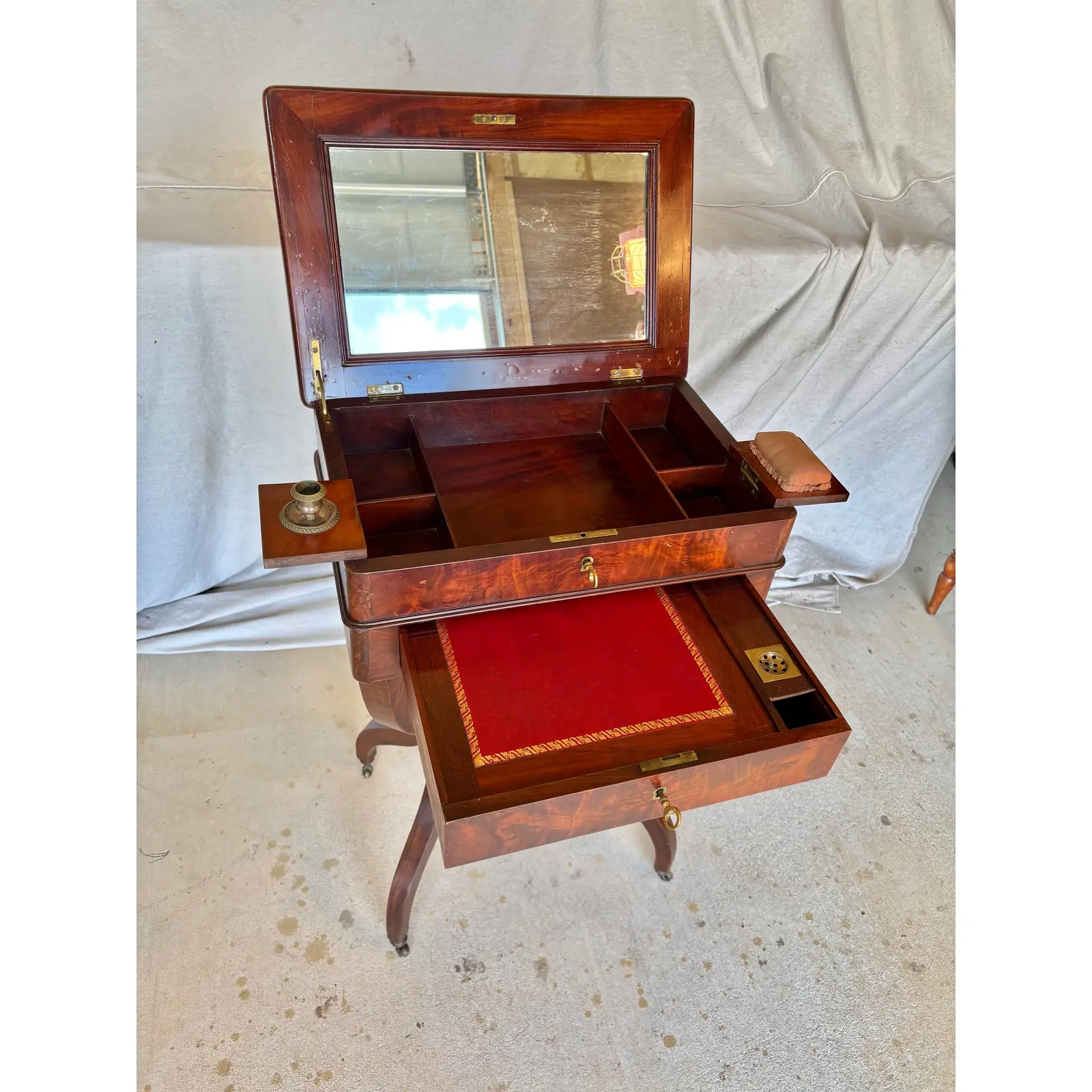 19th Century French Walnut Writing Work Table - Image 6