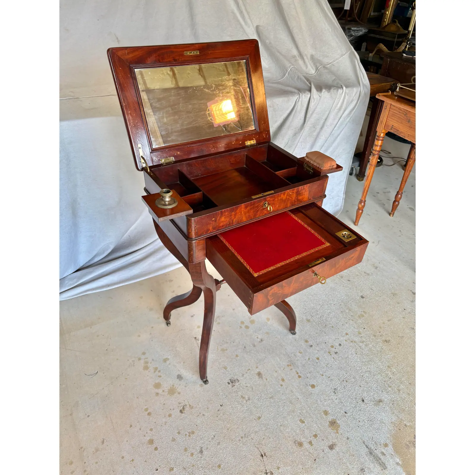 19th Century French Walnut Writing Work Table - Image 7