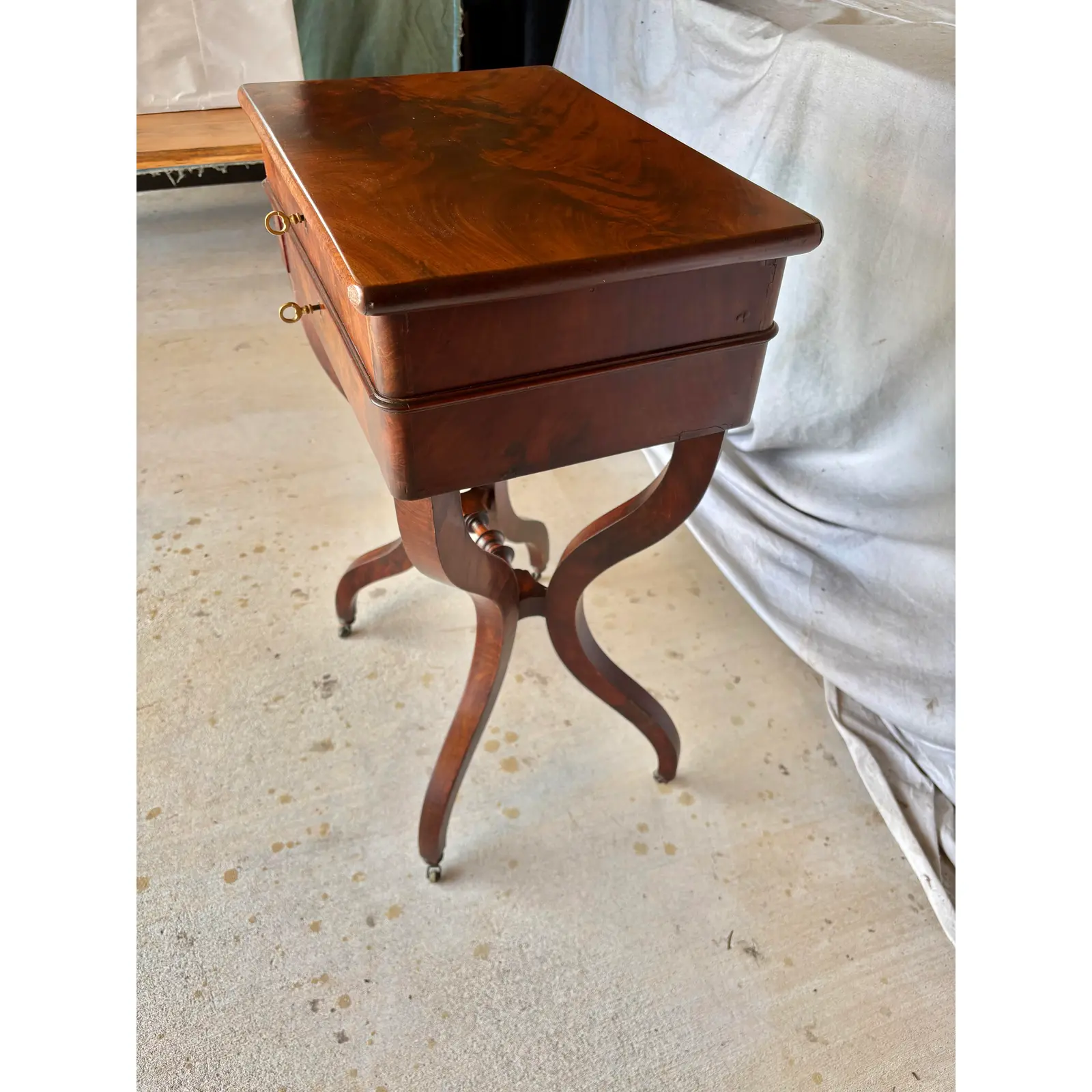 19th Century French Walnut Writing Work Table - Image 9
