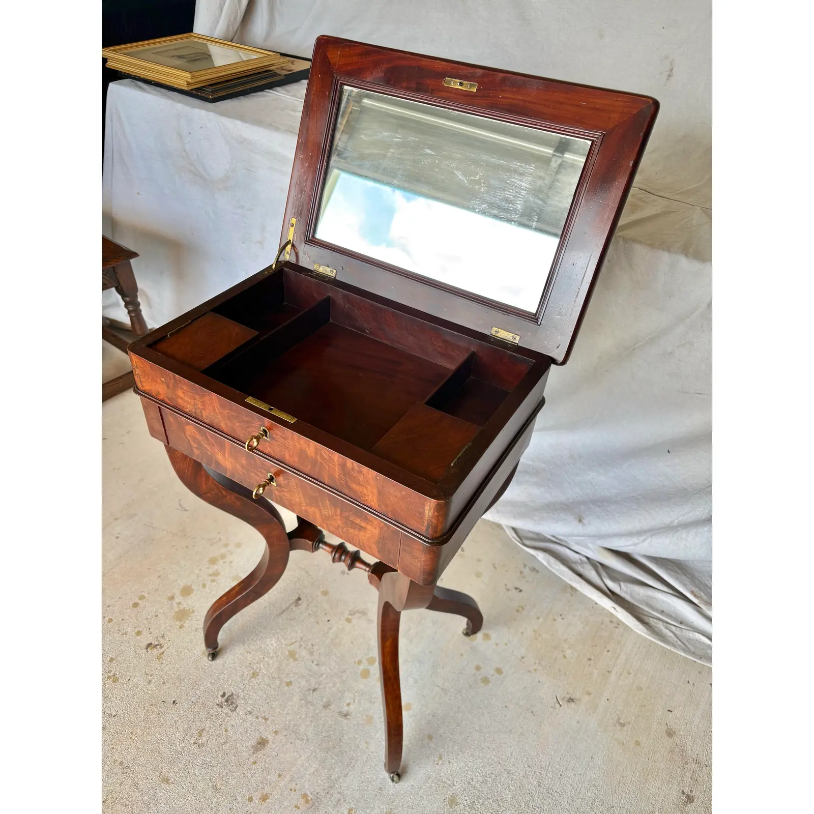 19th Century French Walnut Writing Work Table - Image 10