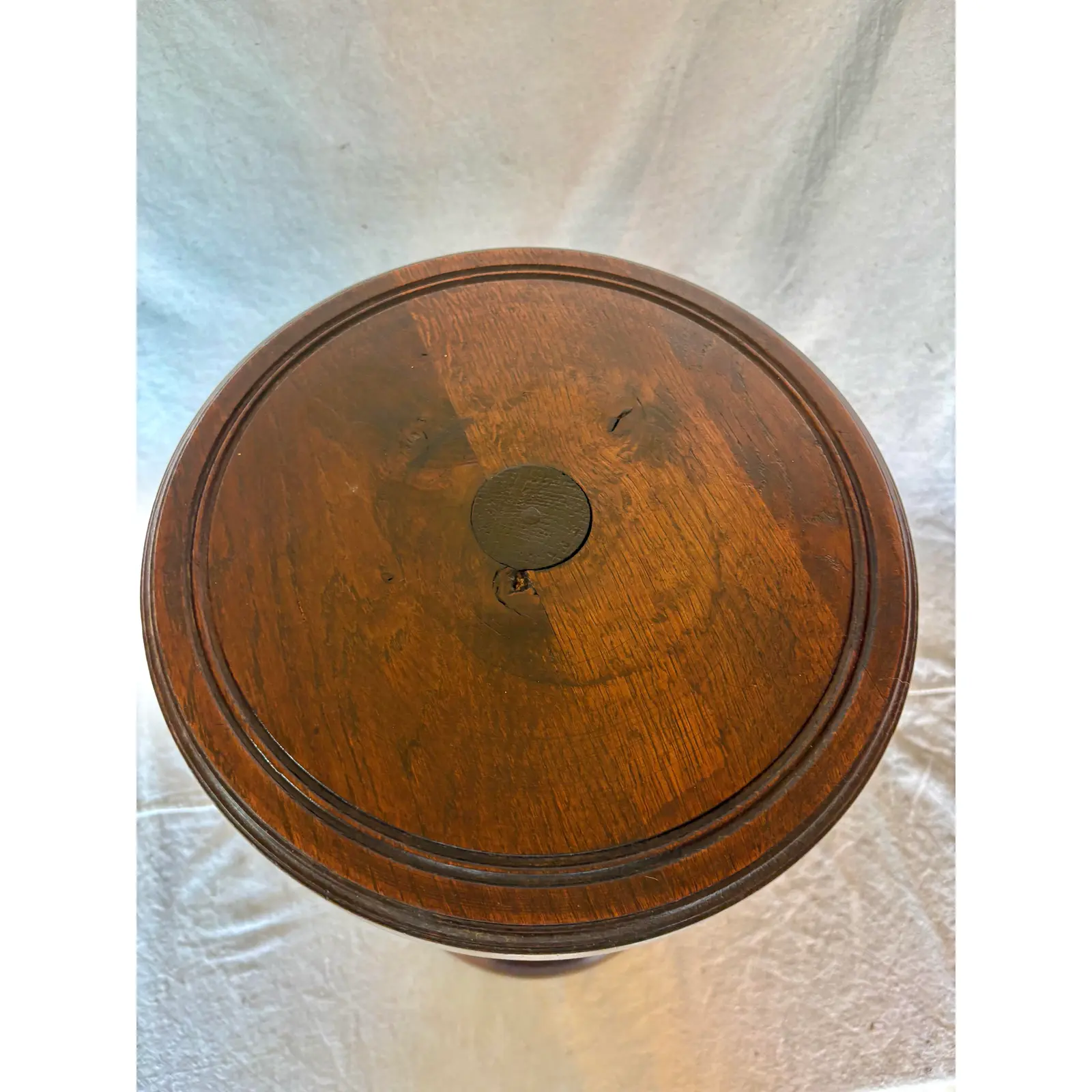 20th Century French Walnut Pedestal Side Table in the Style of Charles Dudouyt - Image 13