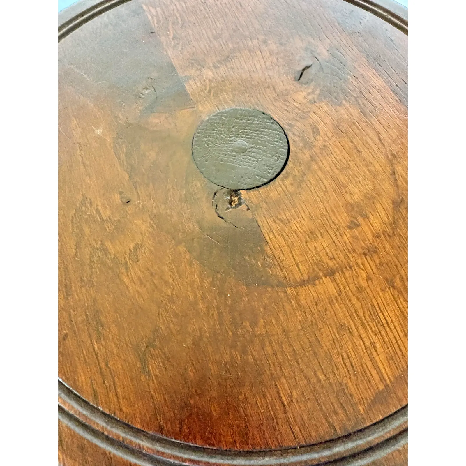 20th Century French Walnut Pedestal Side Table in the Style of Charles Dudouyt - Image 14