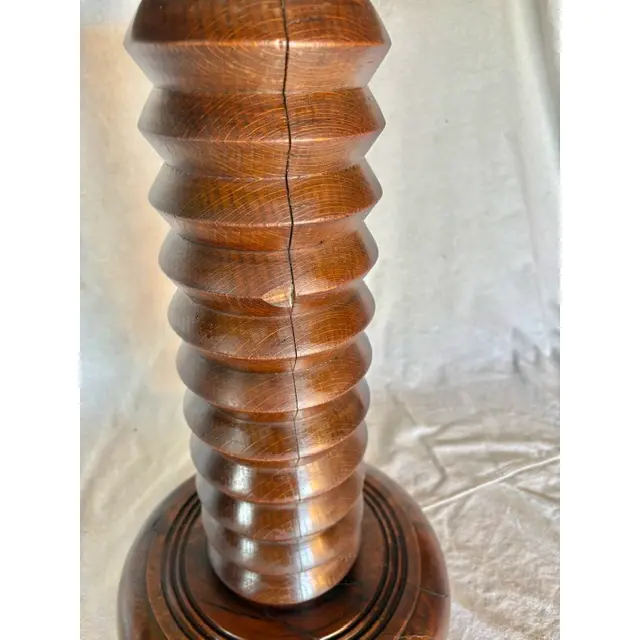 20th Century French Walnut Pedestal Side Table in the Style of Charles Dudouyt - Image 9