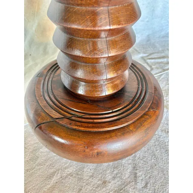 20th Century French Walnut Pedestal Side Table in the Style of Charles Dudouyt - Image 10
