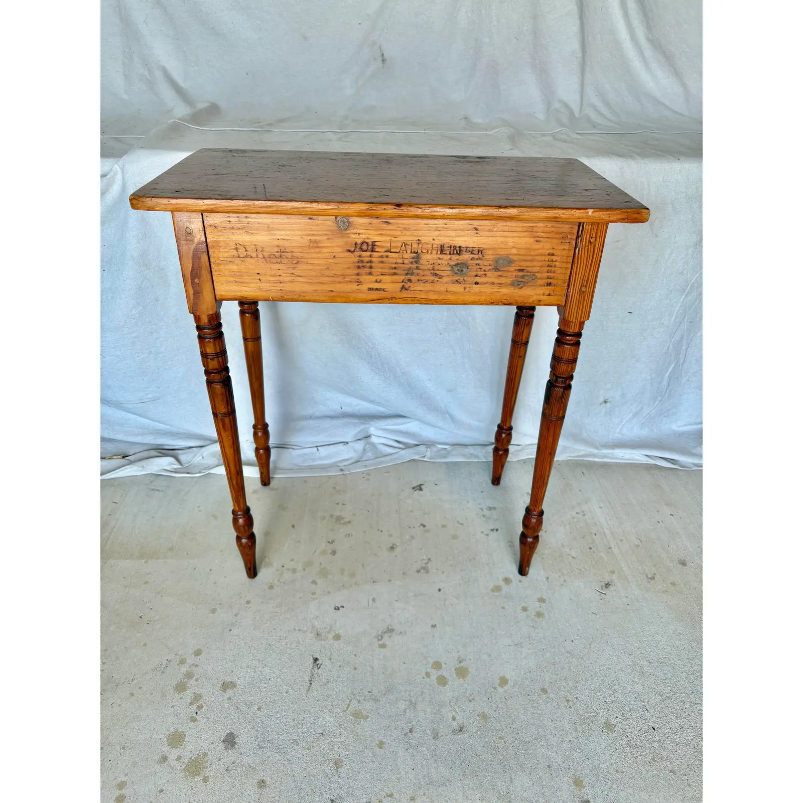 19th Century English Pine Federal Style Side Table - Image 12