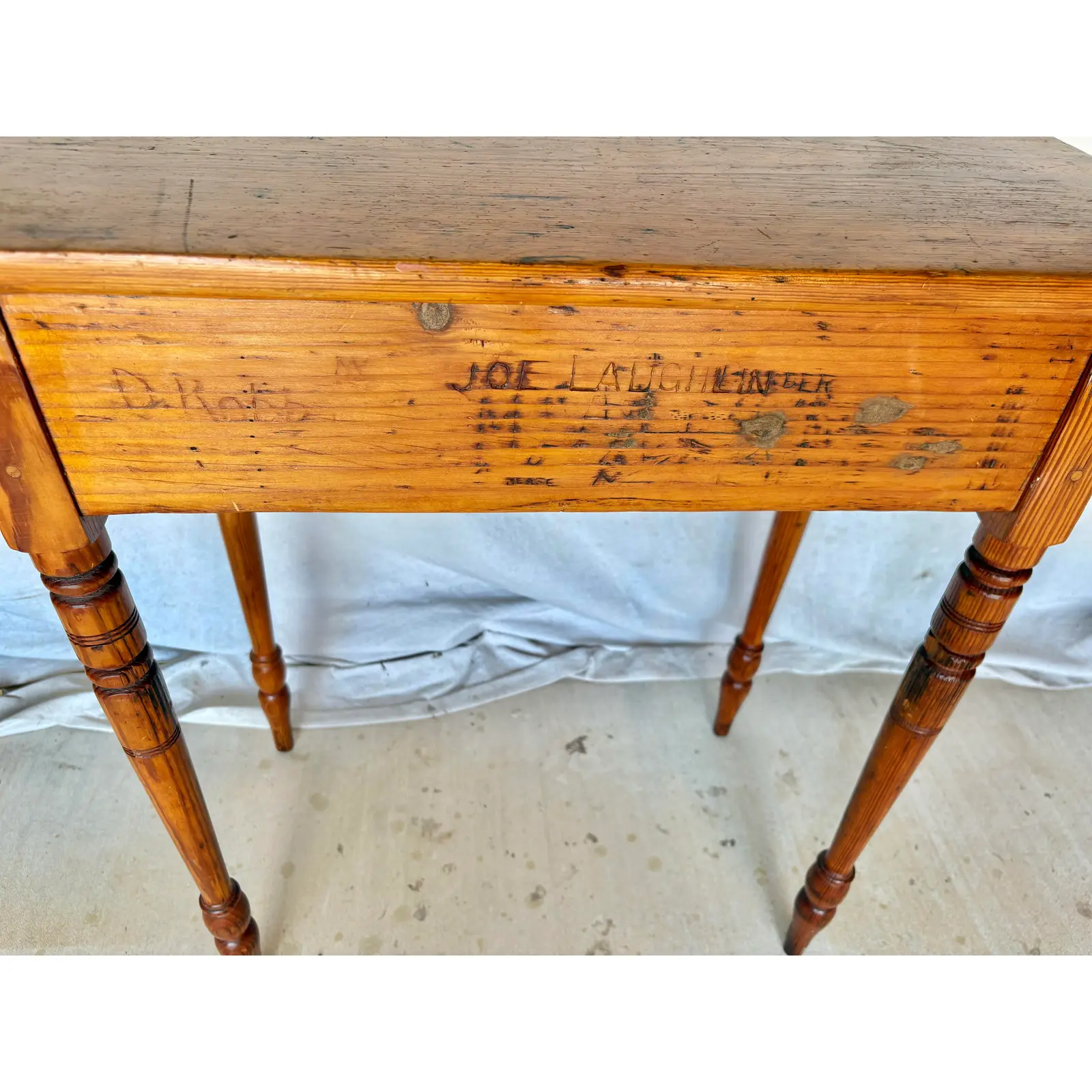 19th Century English Pine Federal Style Side Table - Image 13